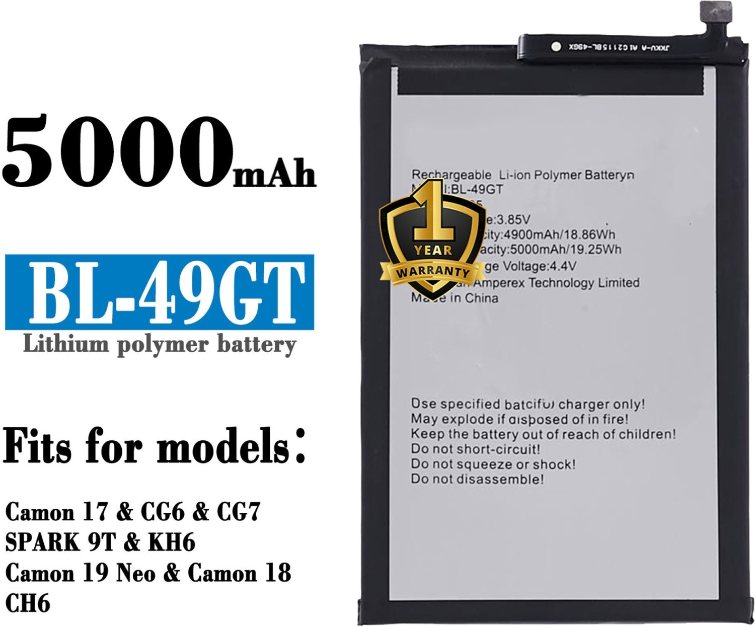 Image of Backup Factory Mobile Battery For Lava LBP13000045 ( Not For Xolo Era 4X Model )