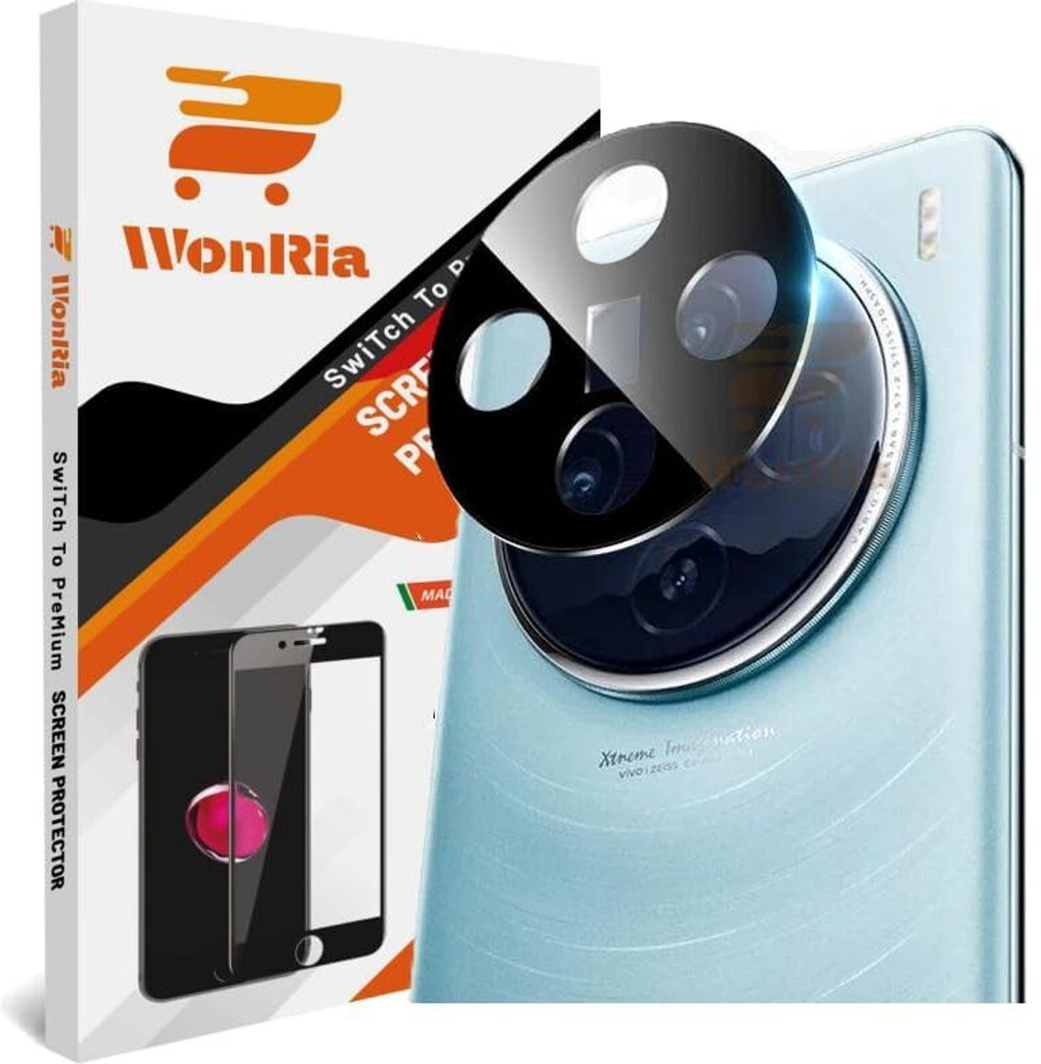Image of tombik Front and Back Tempered Glass for 48po-vivo X200-fb (Pack of 2)