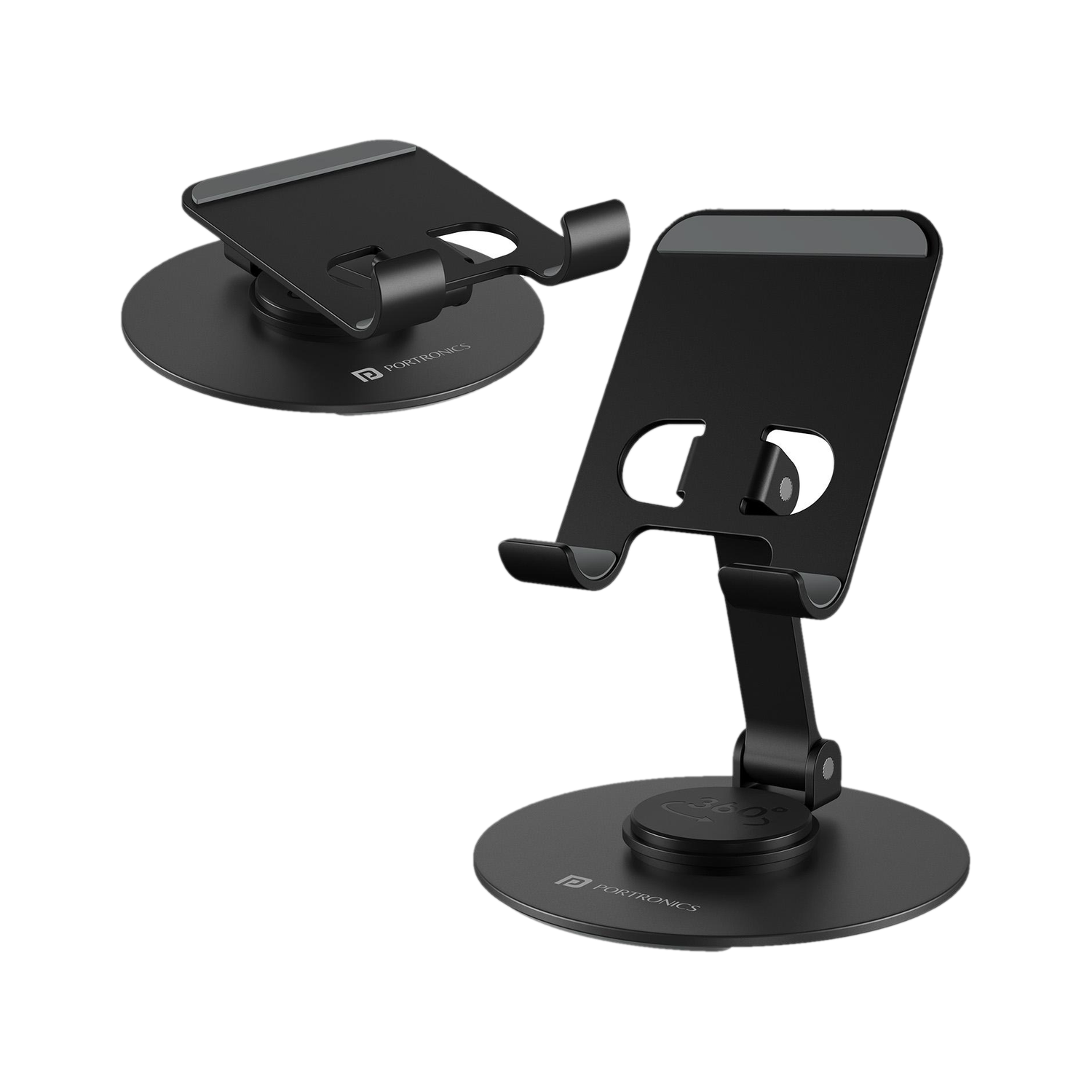 Portronics Mobot 4 360 Rotatable Mobile Holder with Aluminum Body, Portable & Foldable Mobile Holder