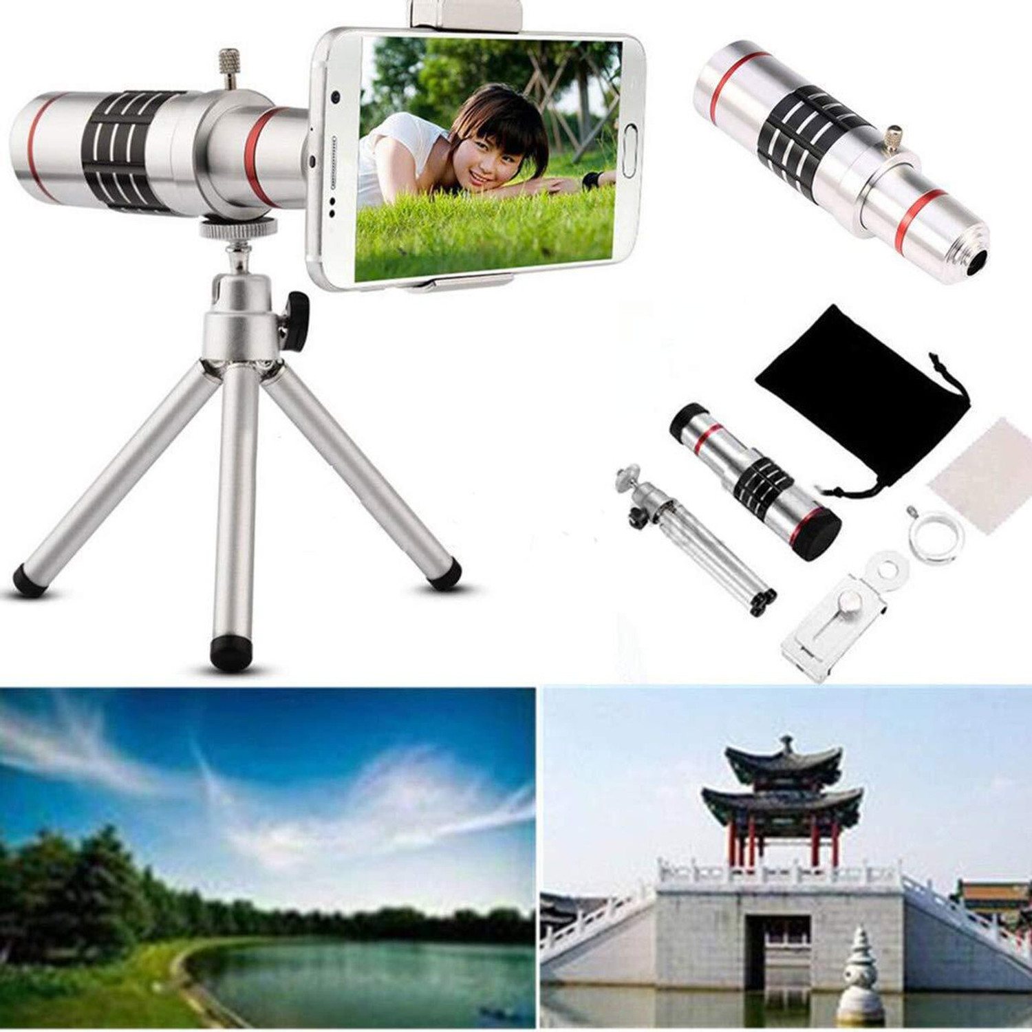 Image of VOLTegIC 18X HD Telephoto Lens for Android & iPhone with Adjustable Focus Mobile Phone Lens