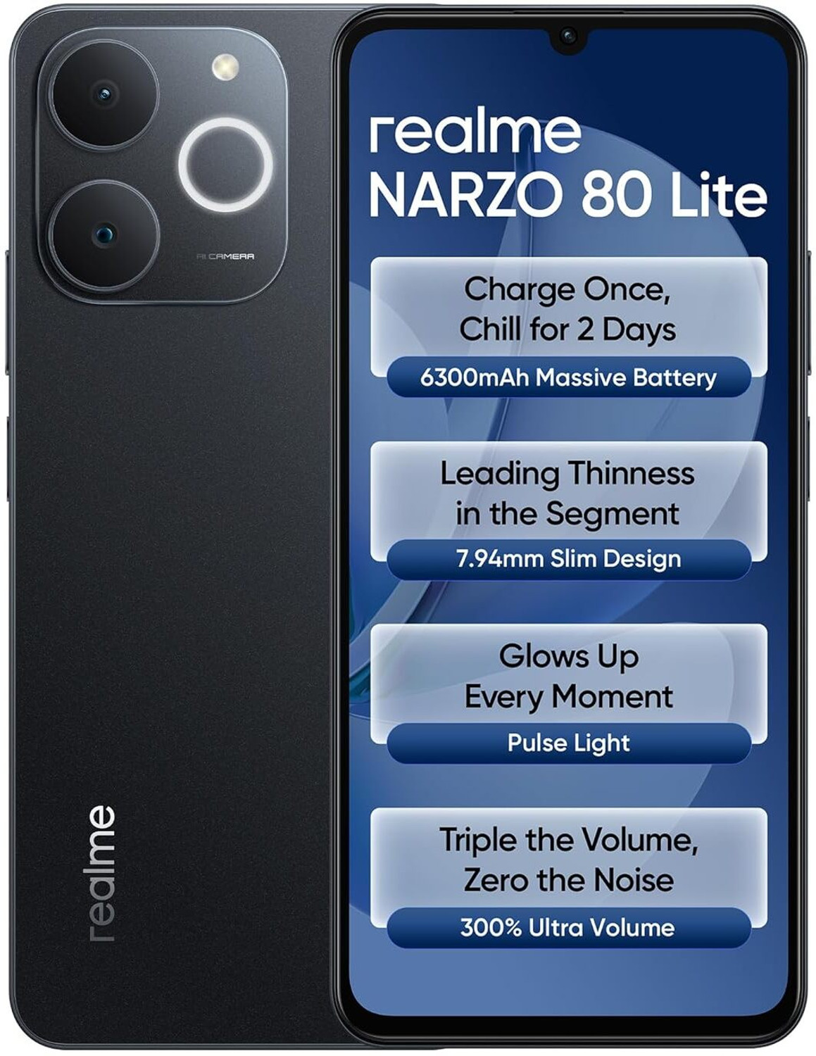 realme Narzo 80 Lite 4G (Obsidian Black, 64 GB)