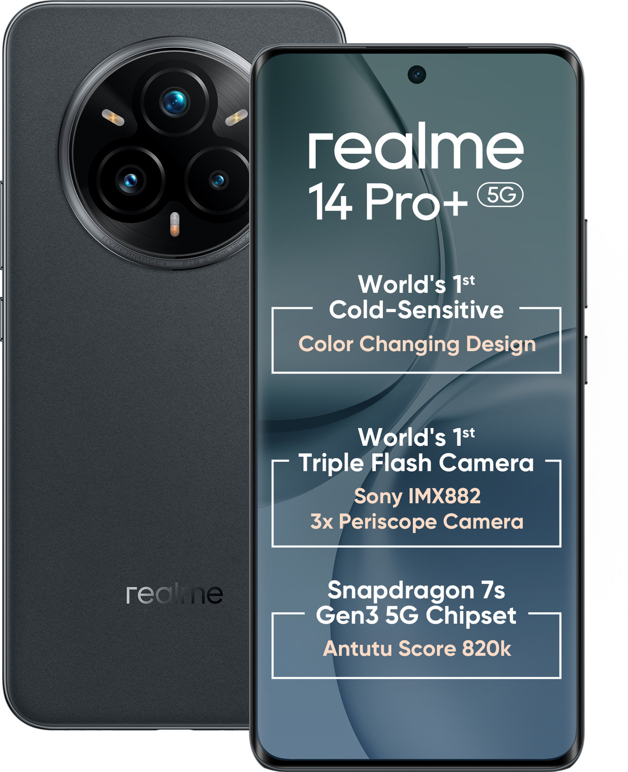 realme 14 Pro+ 5G (Suede Grey, 256GB) – 5G Smartphone