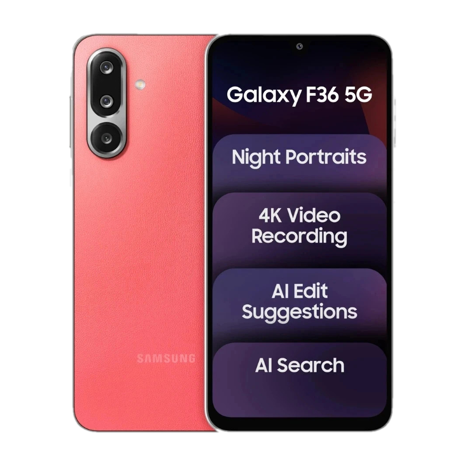 Samsung Galaxy F36 5G Coral Red – 128GB Smartphone