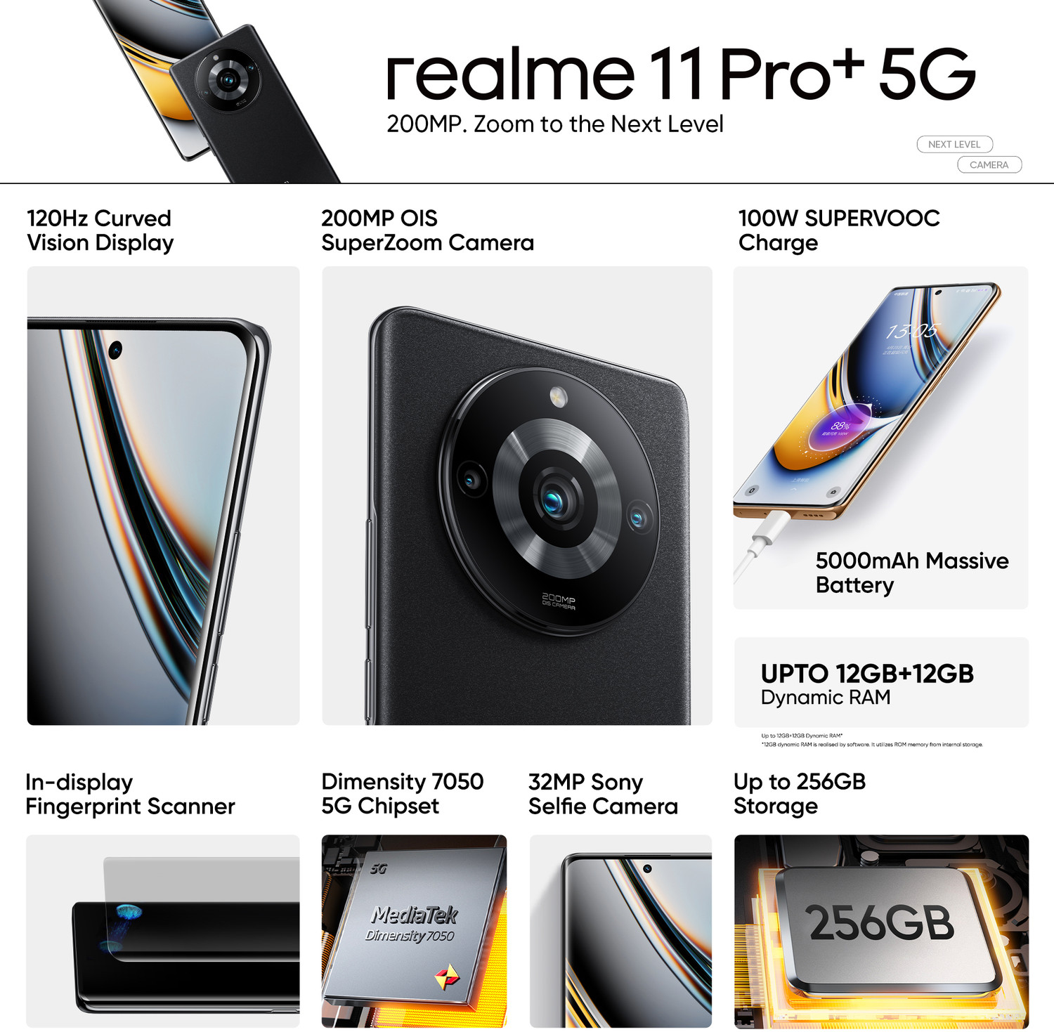 Image of realme 11 Pro+ 5G (Astral Black, 256 GB)