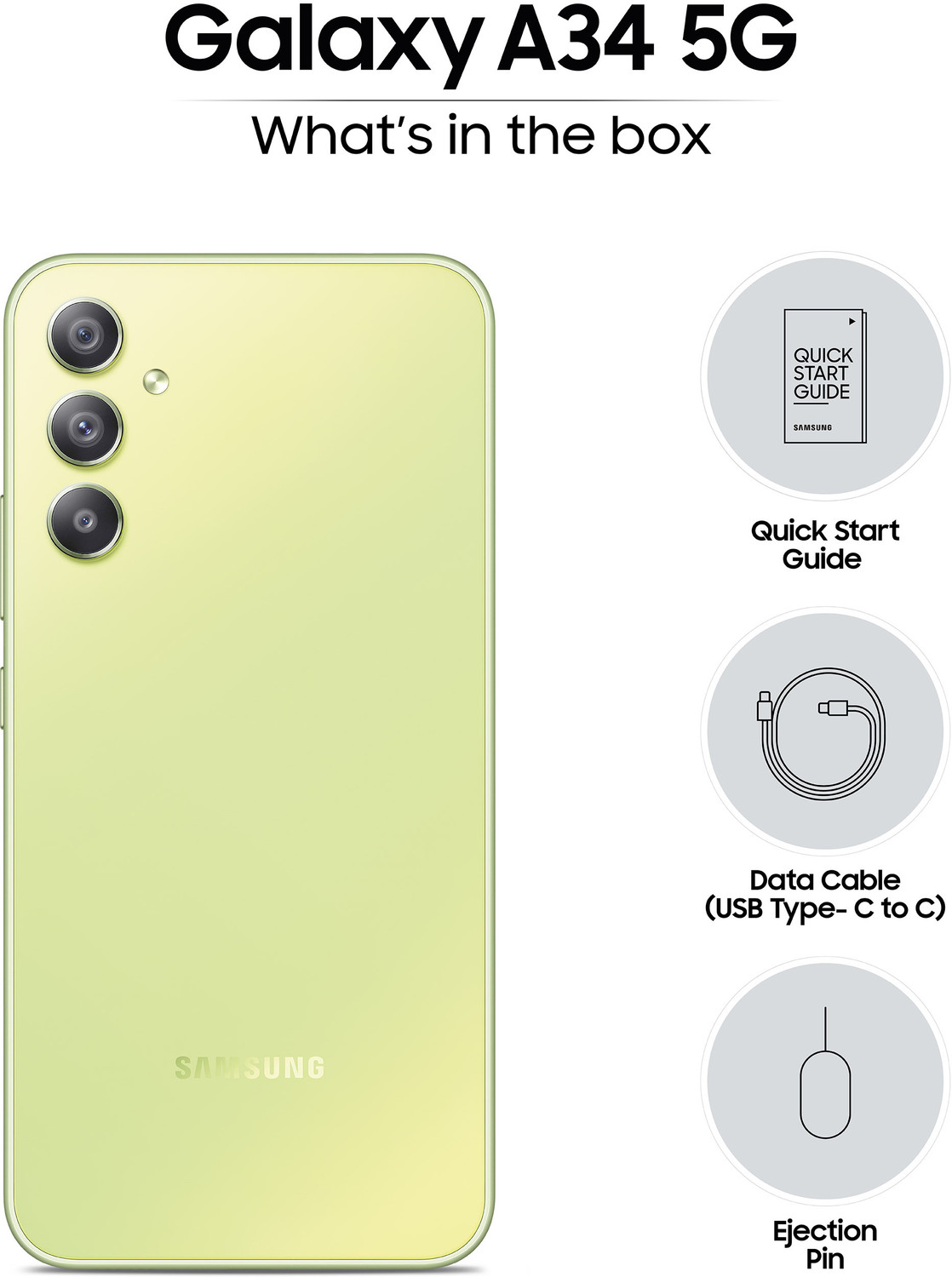 Image of Samsung Galaxy A34 5G (Awesome Lime, 256 GB)