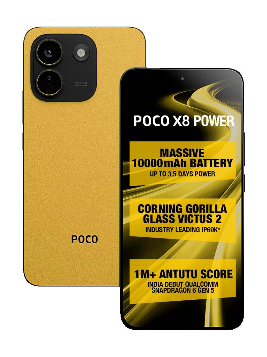 X8 Power (Yellow, 256 GB) (8 GB RAM)