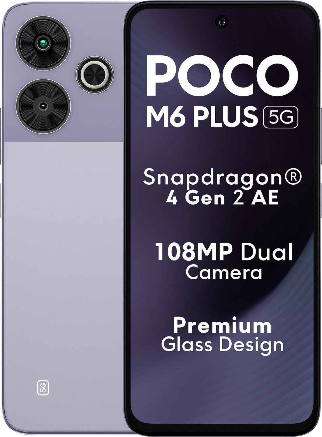 POCO M6 Plus 5G Misty Lavender 128GB – ₹13,499