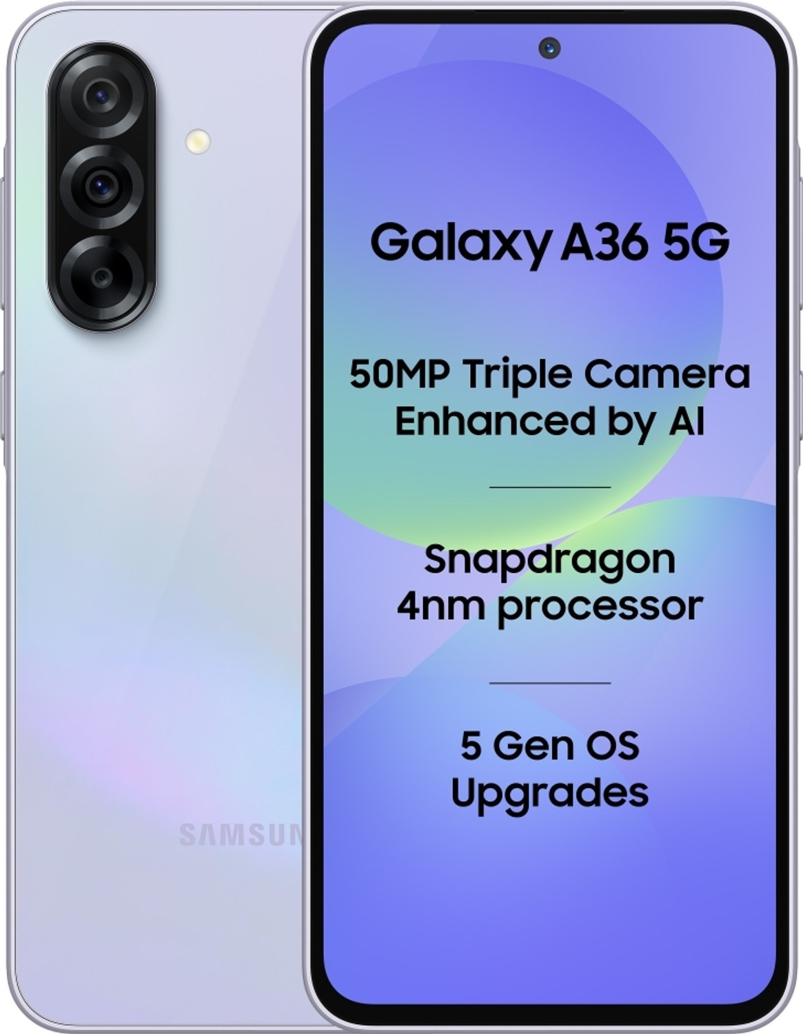 Samsung Galaxy A36 5G Lavender 256GB – 5G Smartphone