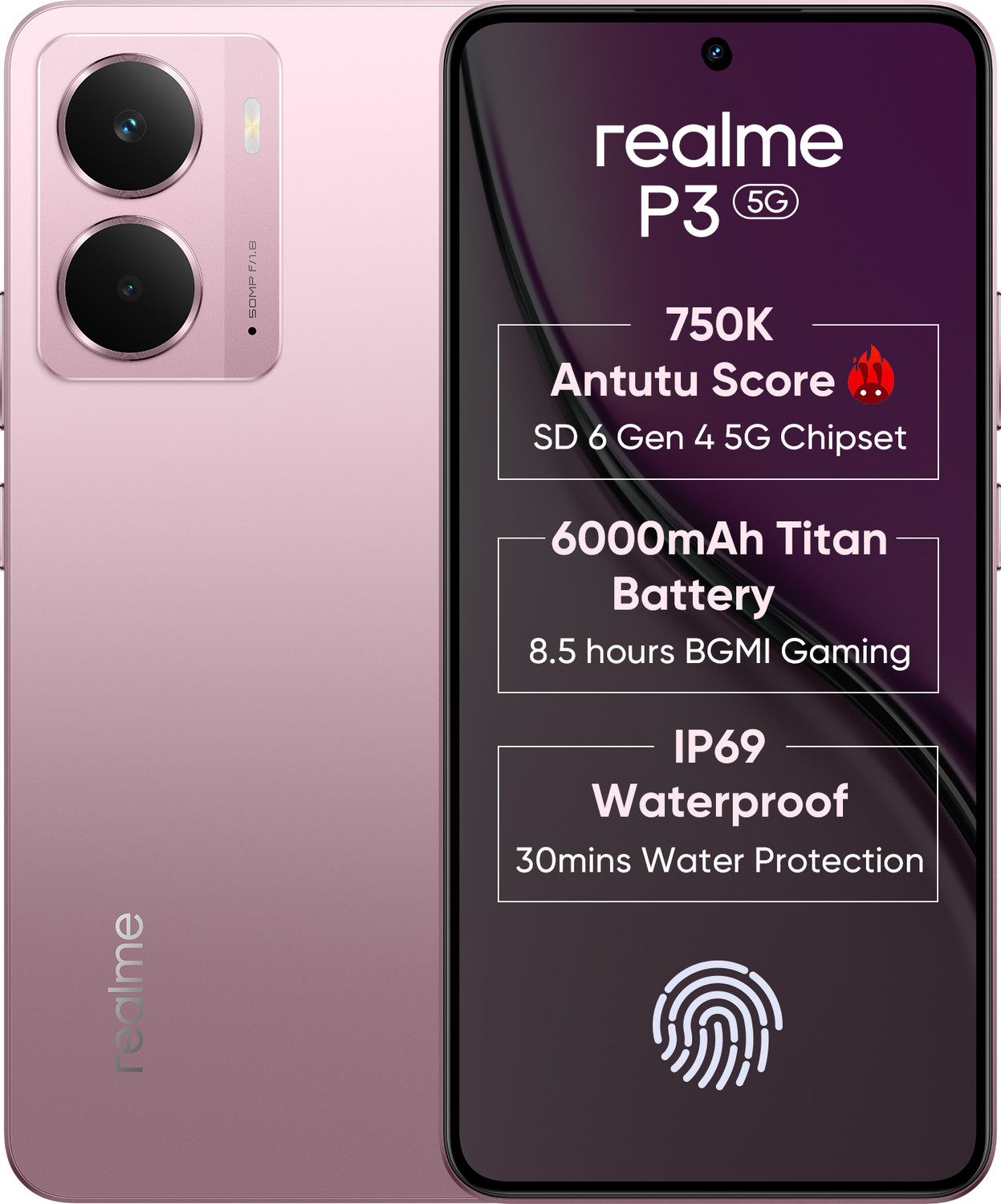 realme P3 5G (Nebula Pink, 128 GB)