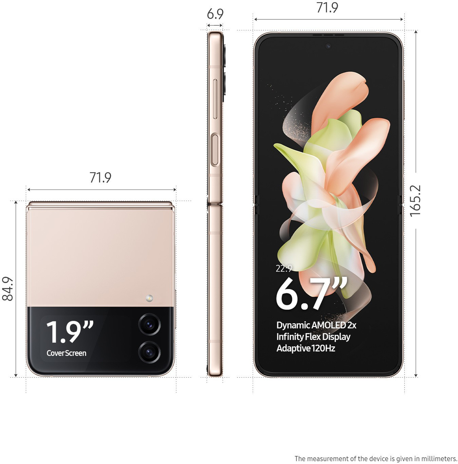 Image of Samsung Galaxy Z Flip4 5G (Pink Gold, 256 GB)