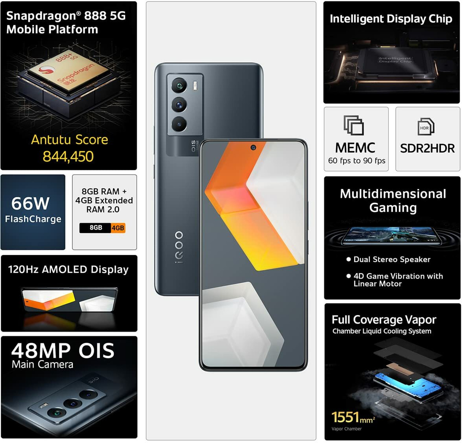 Image of IQOO 9 SE 5G (Space Fusion, 128 GB)