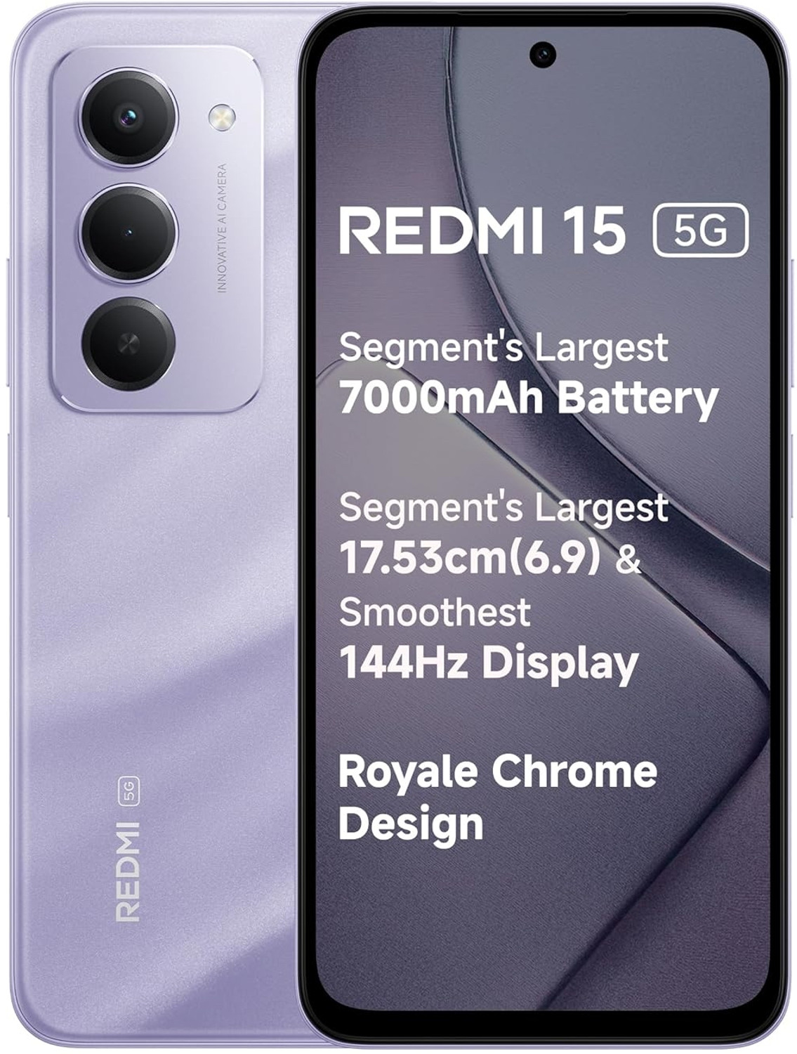 Image of MI 15 5G Purple Segment's Largest 7000mAh Battery (Purple, 256 GB) (8 GB RAM)