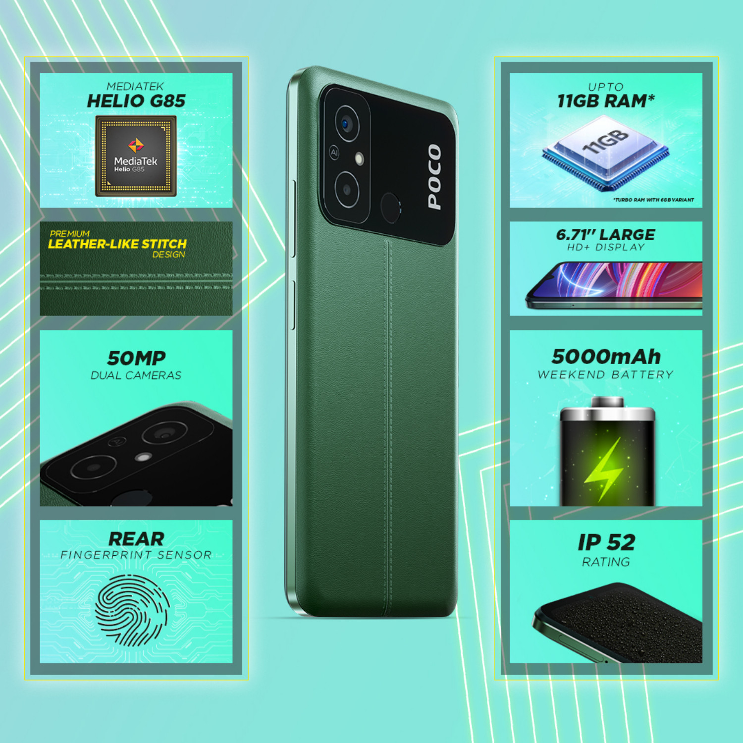 Image of POCO C55 (Forest Green, 64 GB)