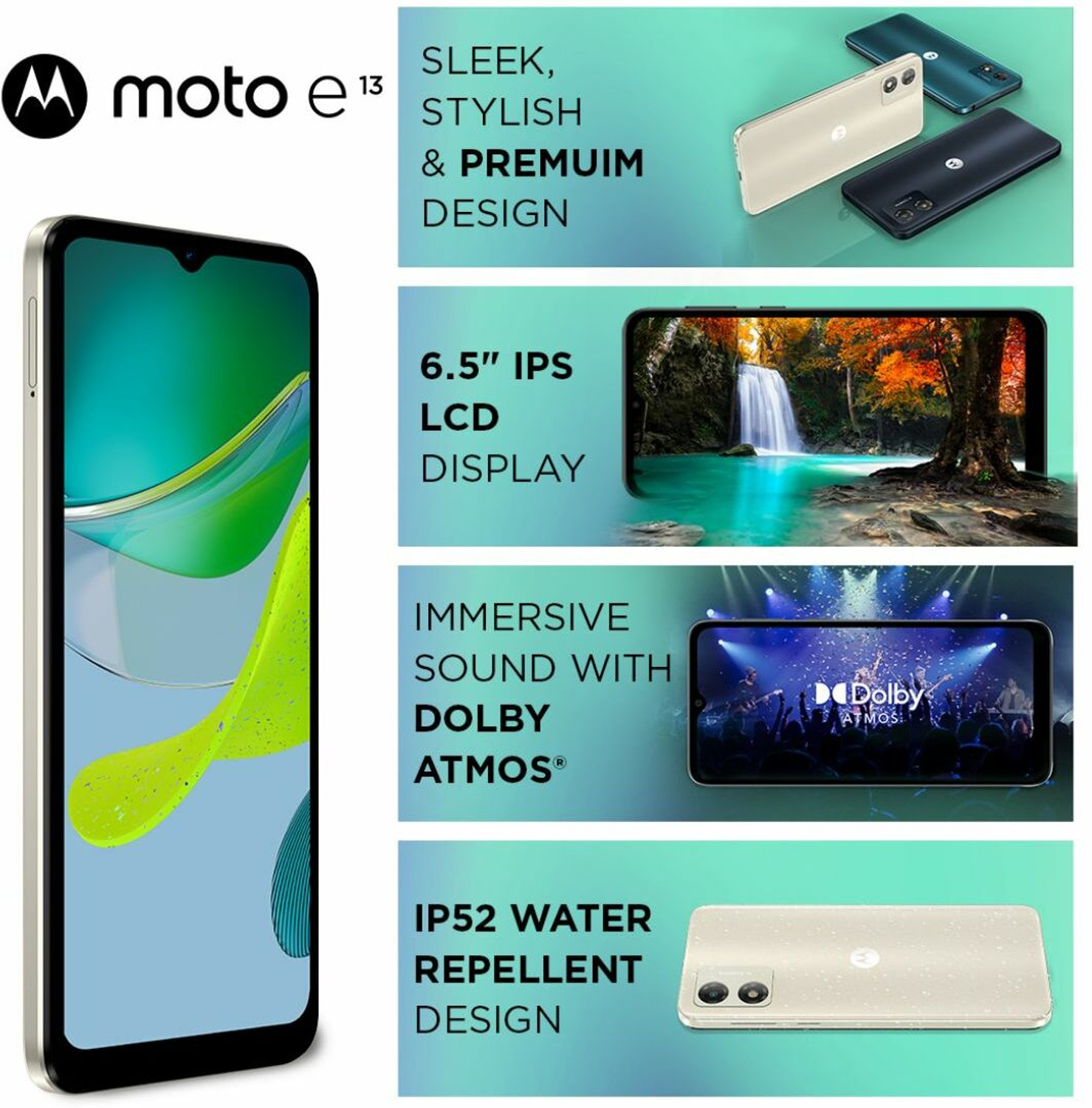 Image of Motorola e13 (Creamy White, 64 GB)