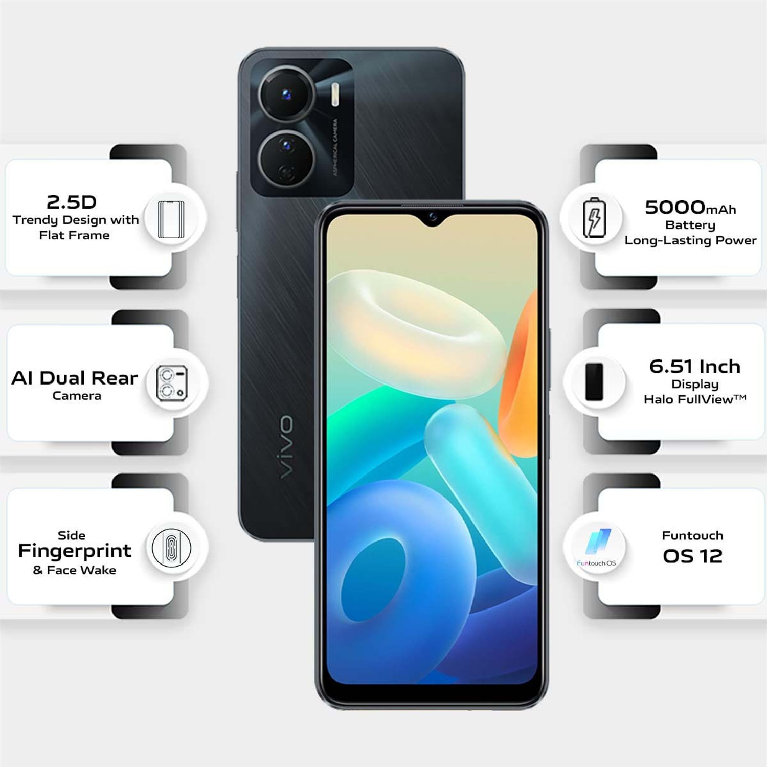 Image of vivo Y16 (Stellar Black, 128 GB) (4 GB RAM)