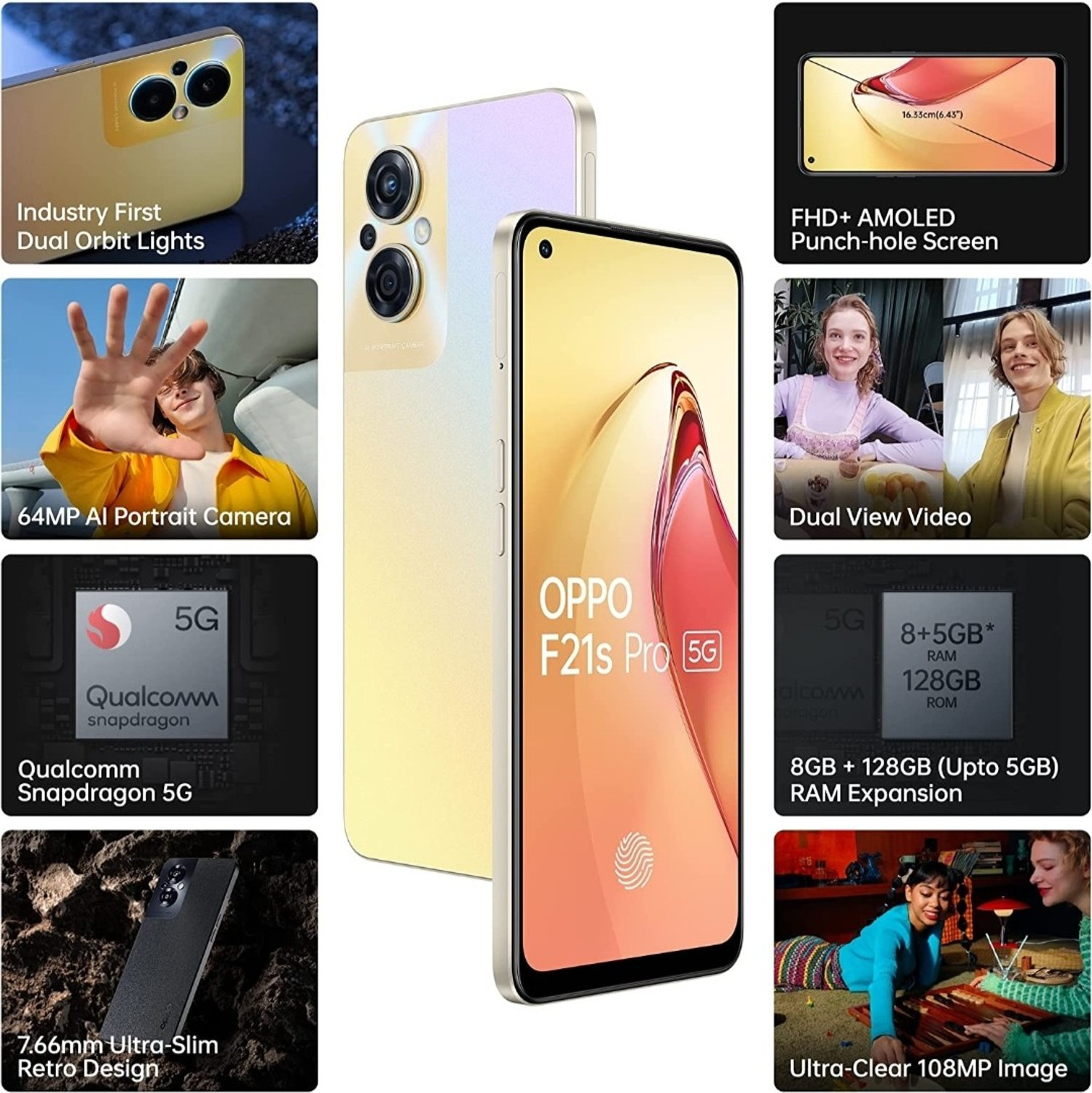 Image of OPPO F21s Pro 5G (Dawnlight Gold, 128 GB)