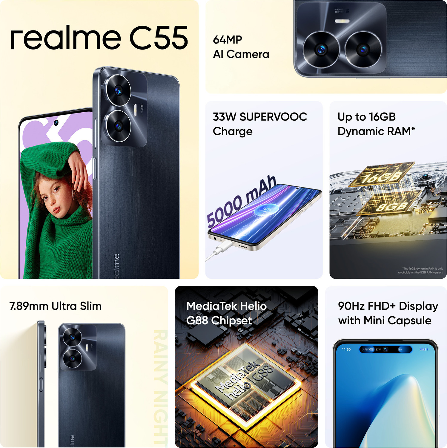 Image of realme C55 (Rainy Night, 64 GB)