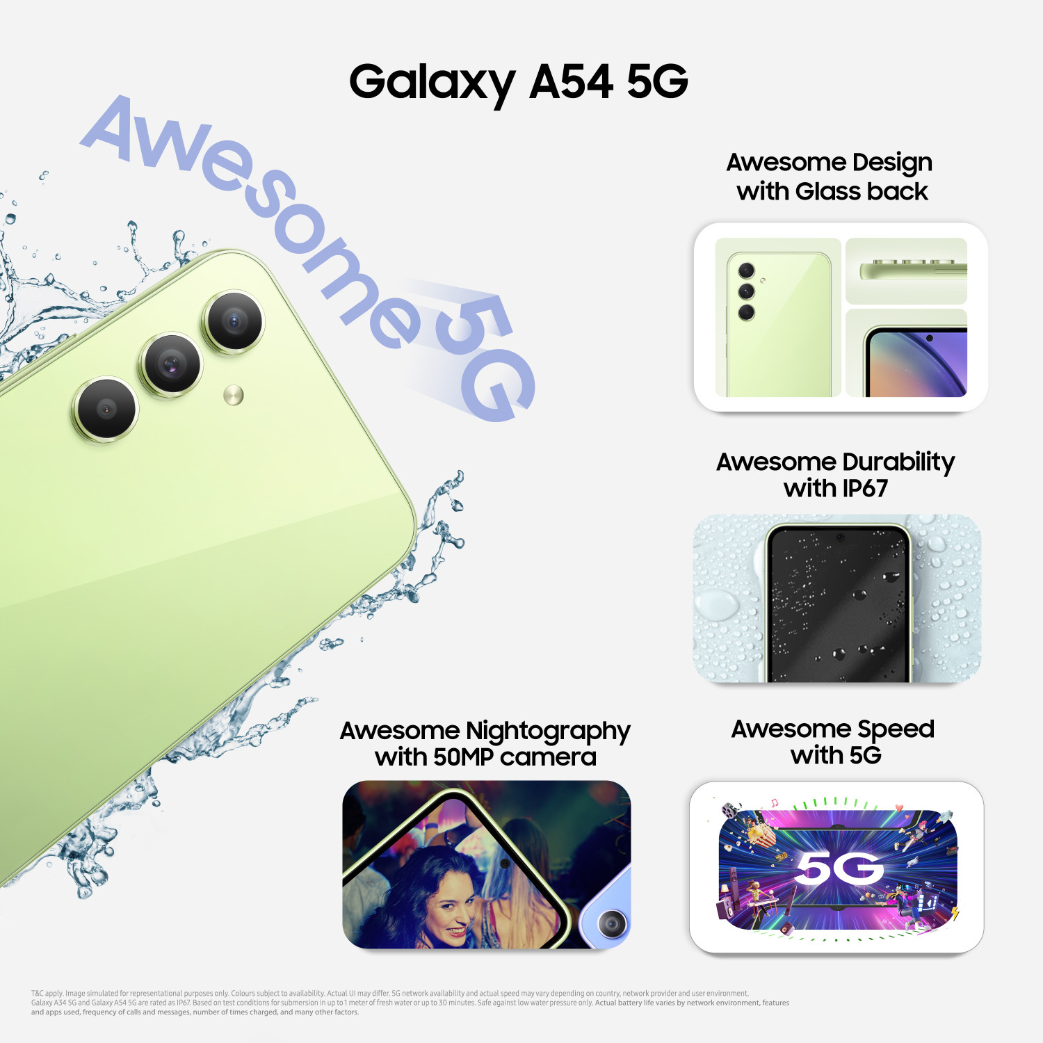 Image of Samsung Galaxy A54 5G (Awesome Violet, 256 GB)