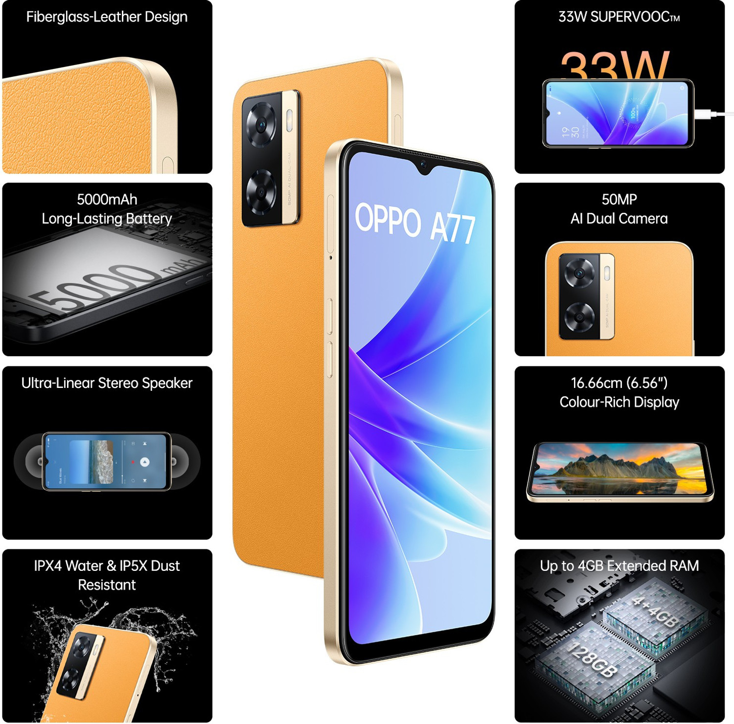 Image of OPPO A77 (Sunset Orange, 128 GB)