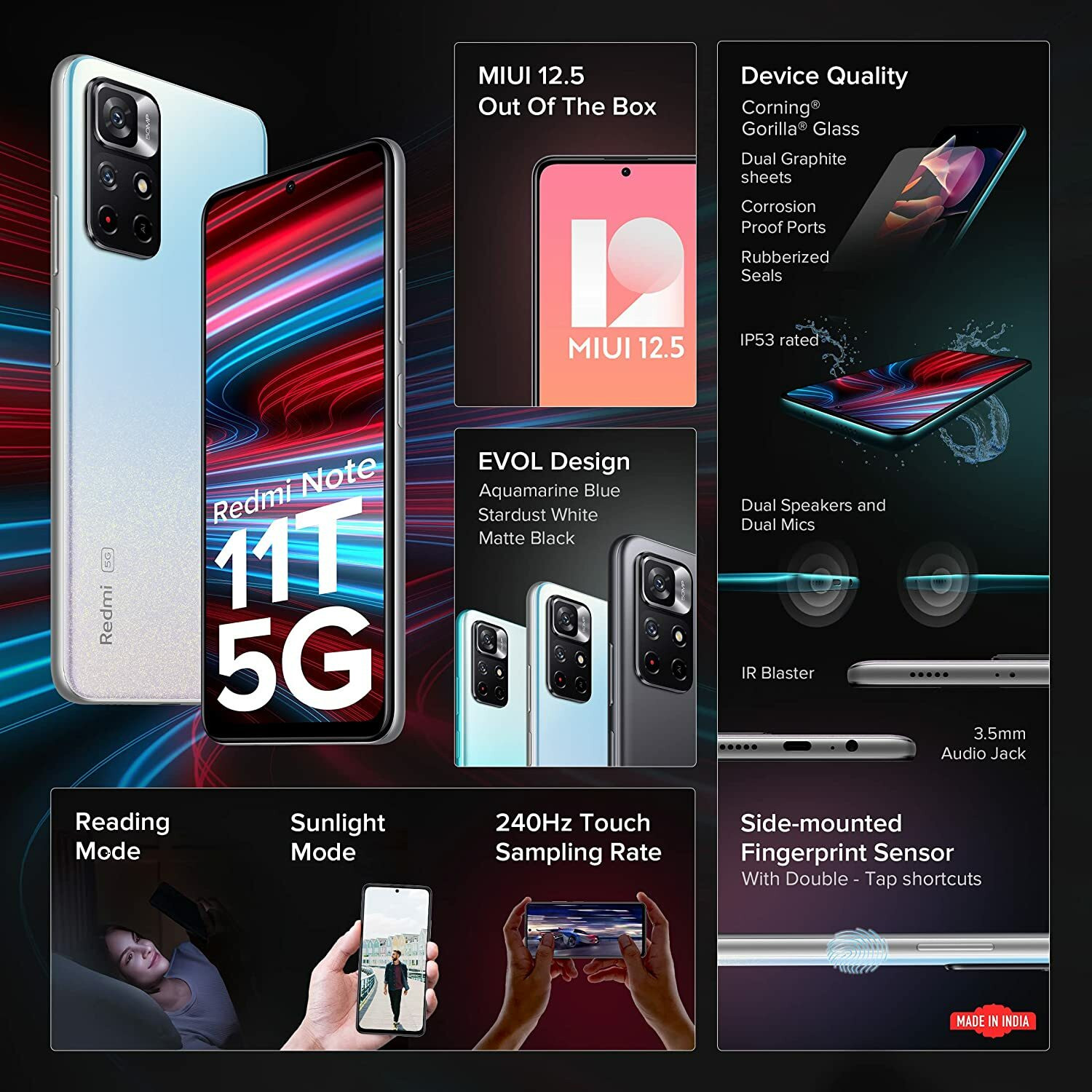 Image of REDMI Note 11T 5G (Stardust White, 64 GB)