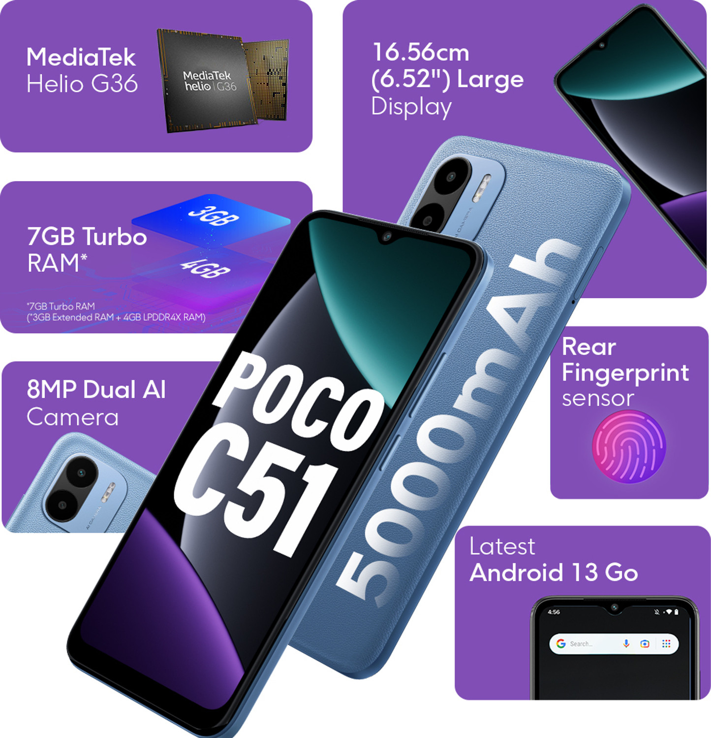 Image of POCO C51 (Royal Blue, 64 GB)