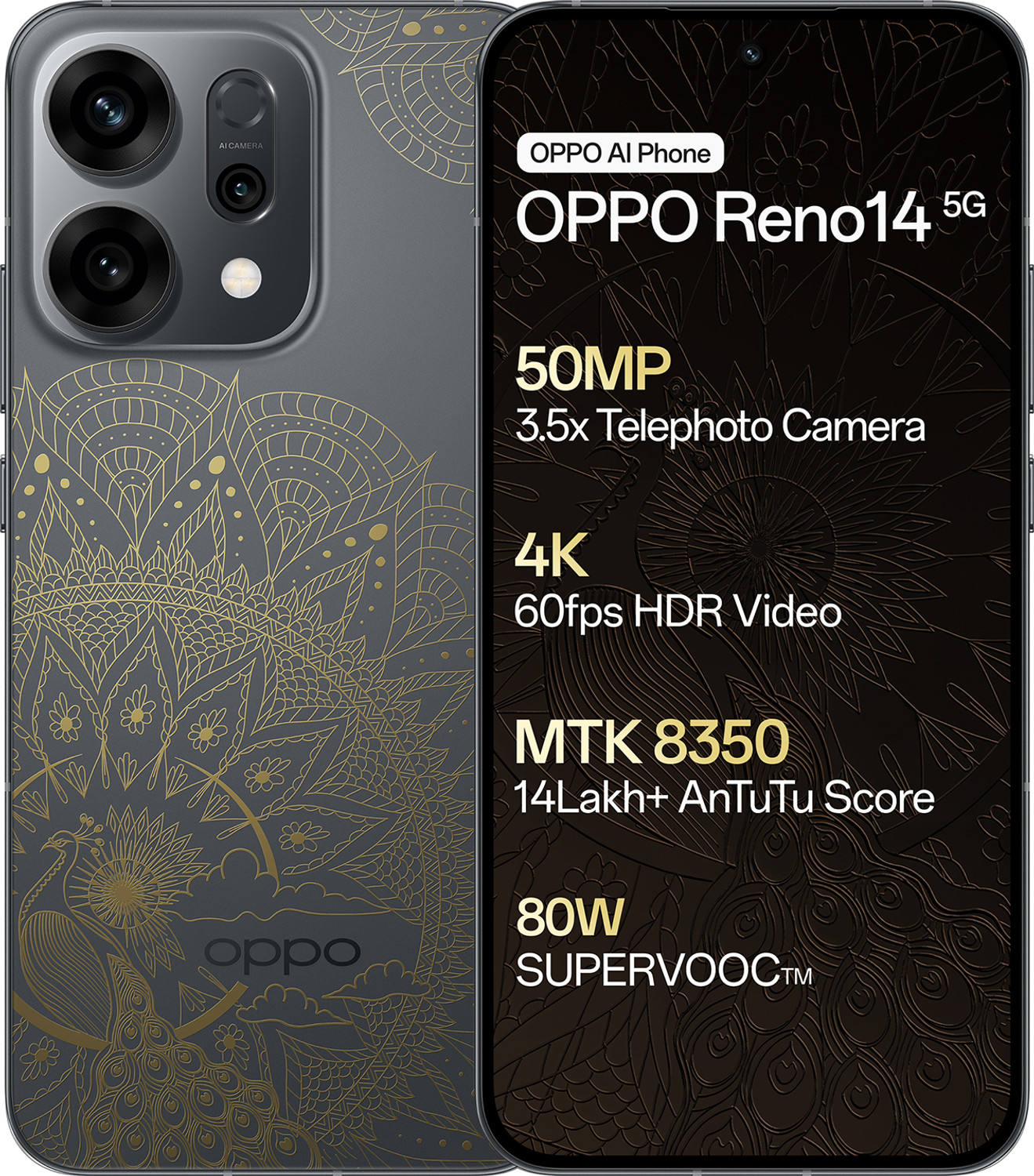 OPPO Reno14 5G (Diwali Gold Edition, 256 GB)