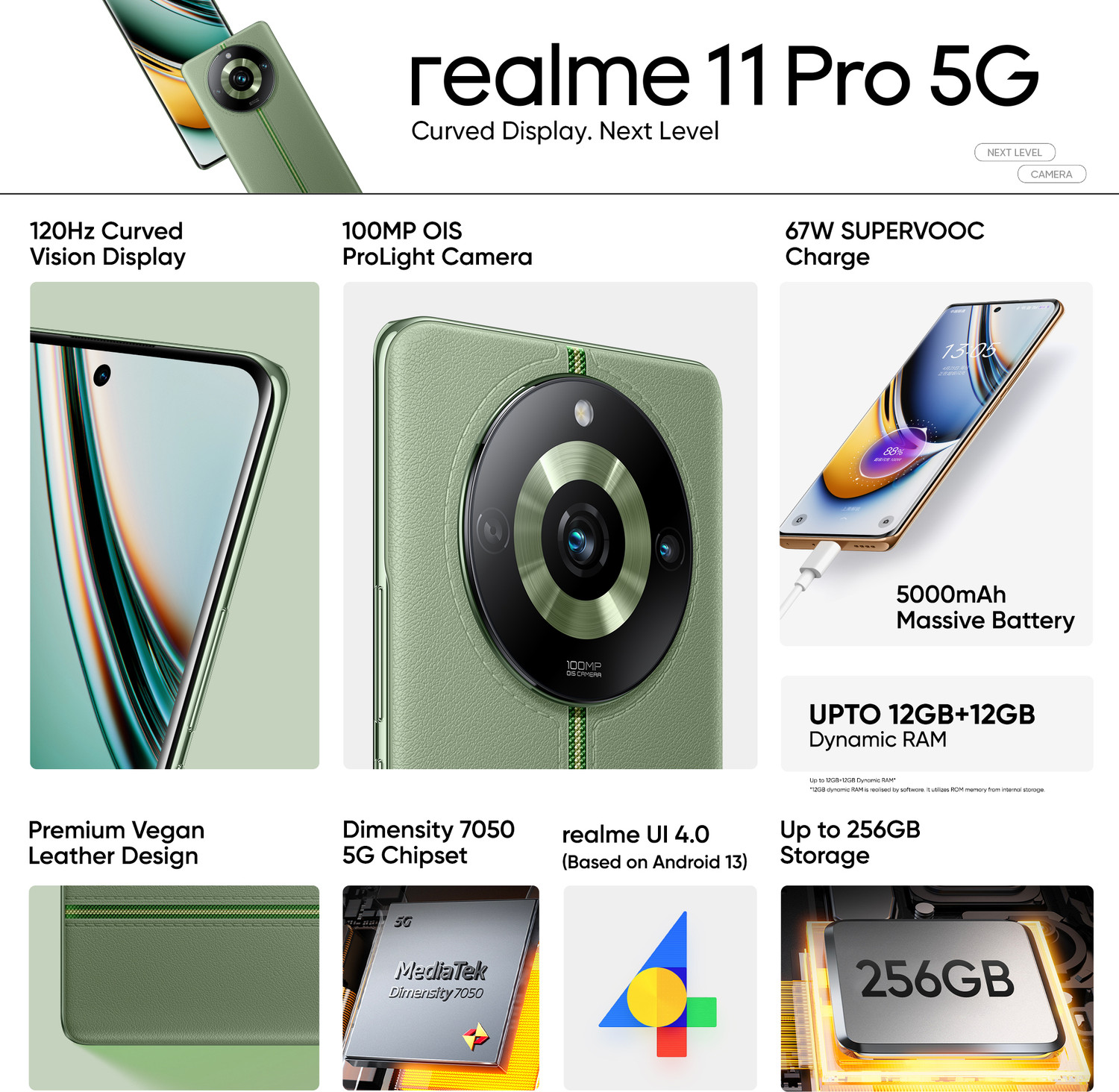 Image of realme 11 Pro 5G (Oasis Green, 256 GB)