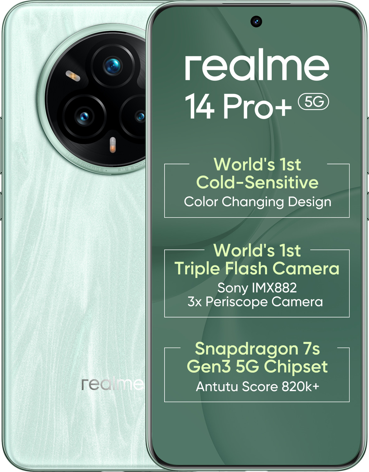 realme 14 Pro+ 5G (Emerald Drift) – 256GB 5G Smartphone