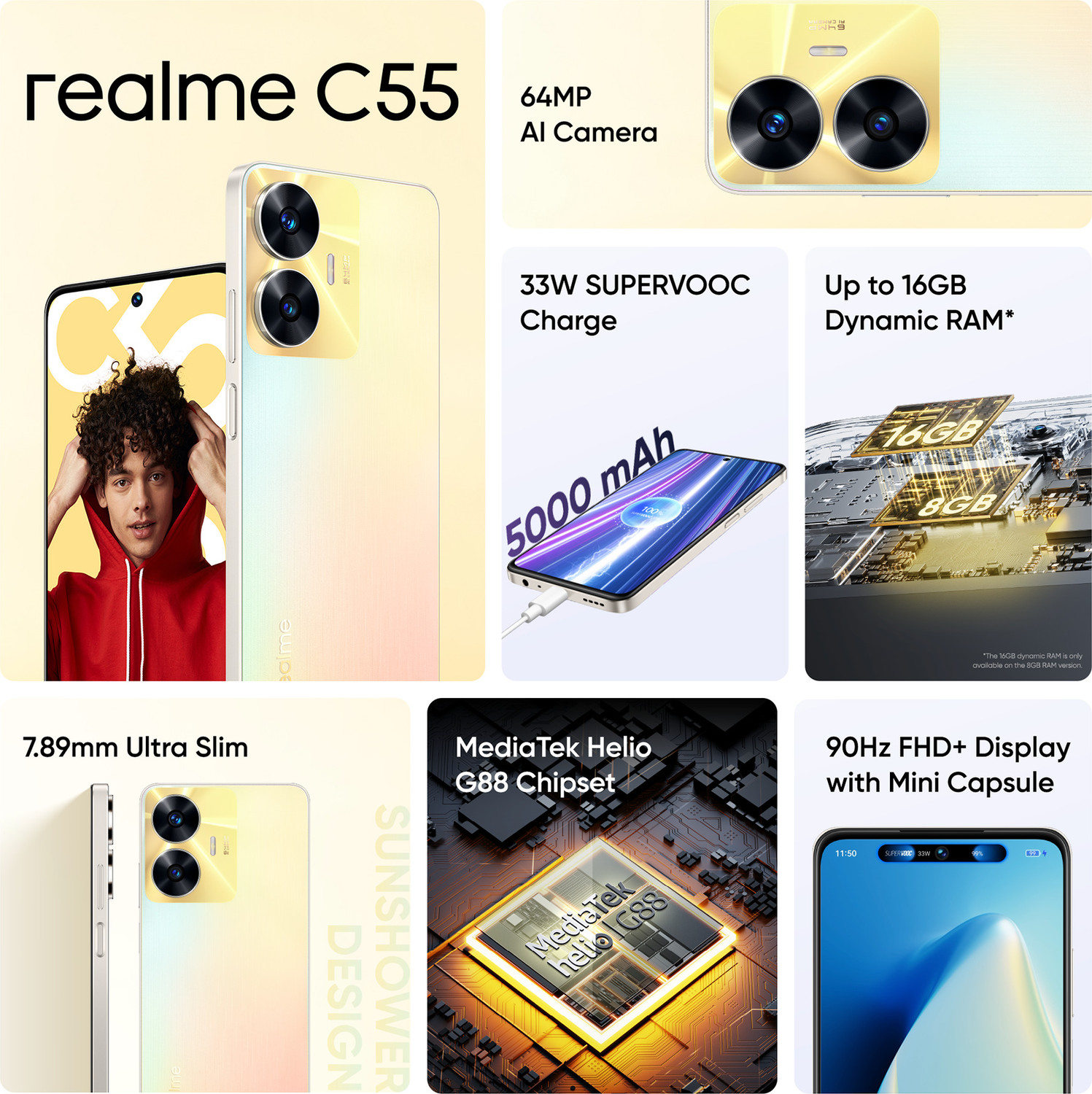 realme C55 (Sunshower, 128 GB) (8 GB RAM) - Price History