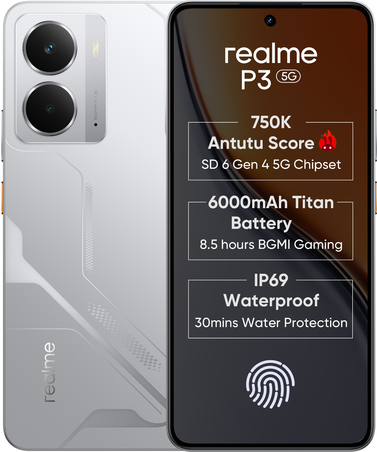 realme P3 5G (Space Silver, 128 GB)