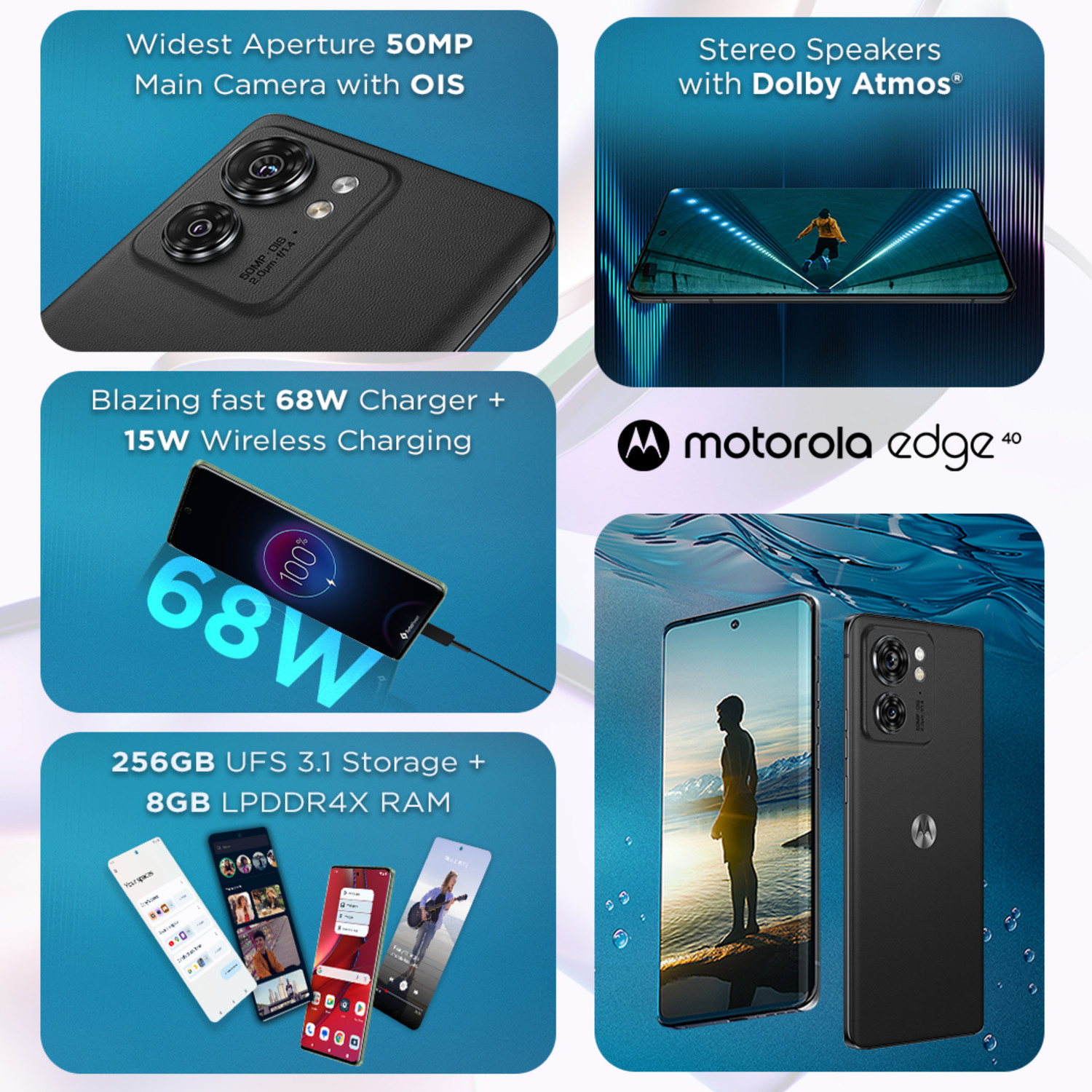 Image of Motorola Edge 40 (Eclipse Black, 256 GB)