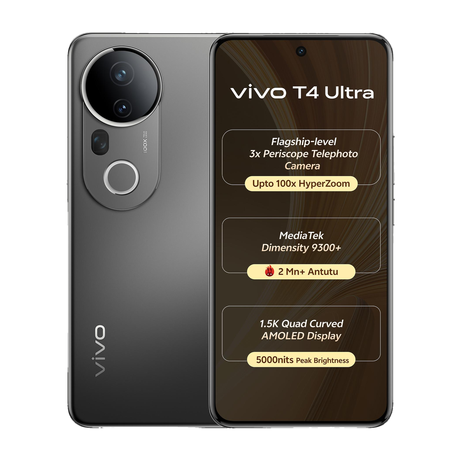 vivo T4 Ultra 5G (Meteor Grey, 256GB) – 5G Smartphone