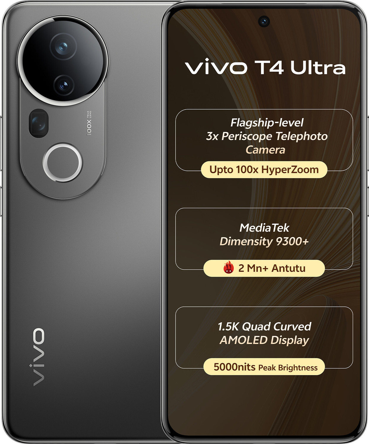 vivo T4 Ultra 5G (Meteor Grey, 256GB) – 5G Smartphone