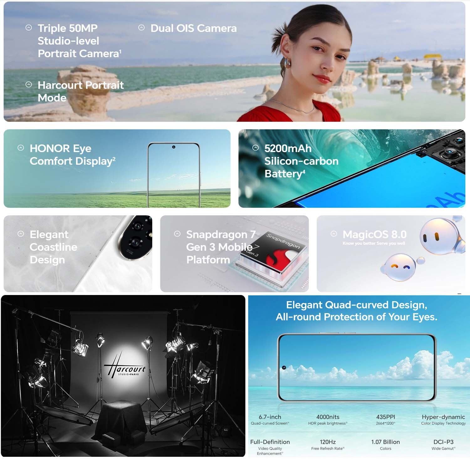 Image of Honor 200 5g (Moonlight White, 256 GB) (8 GB RAM)
