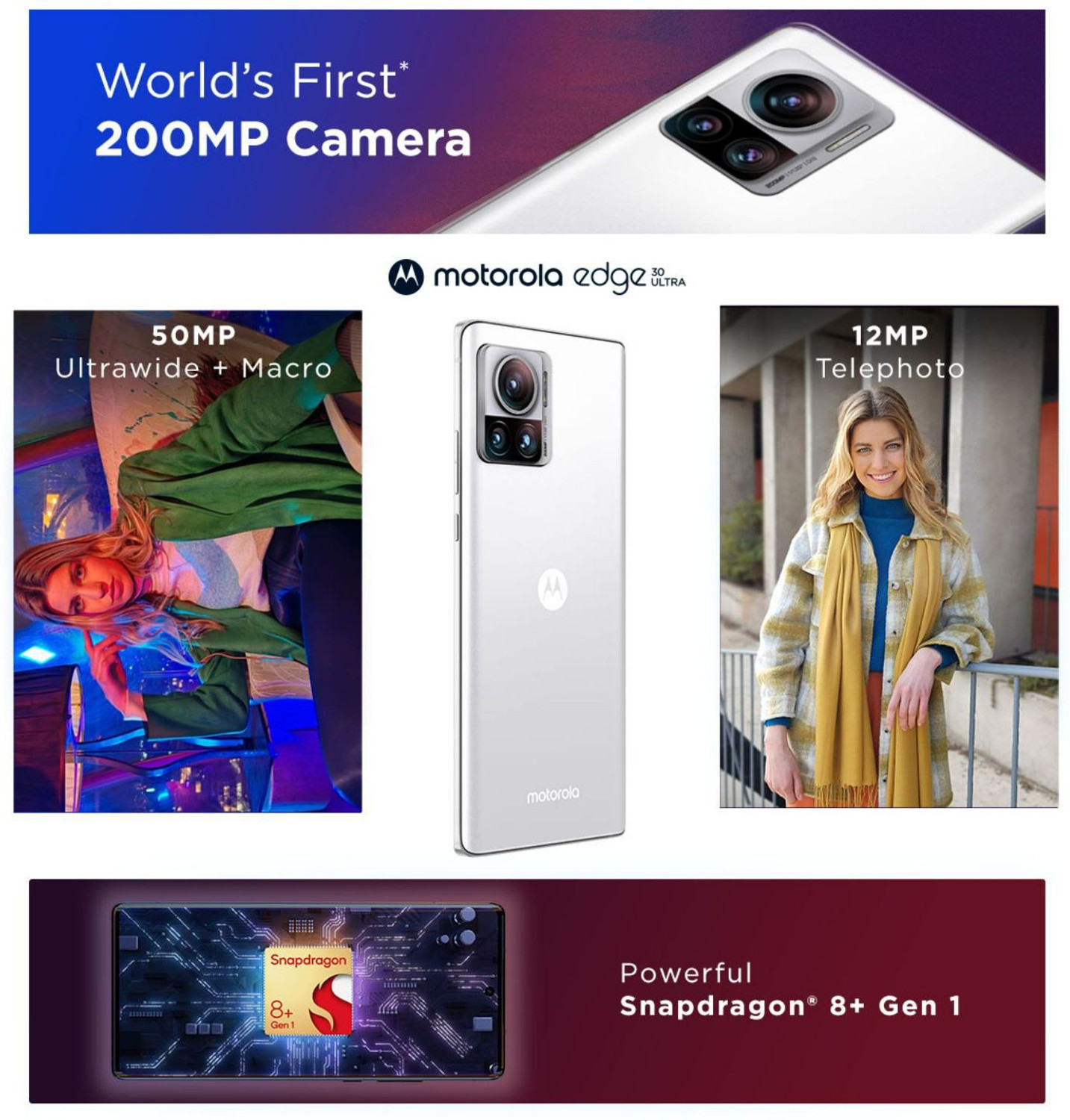 Image of Motorola Edge 30 Ultra (Starlight White, 256 GB)