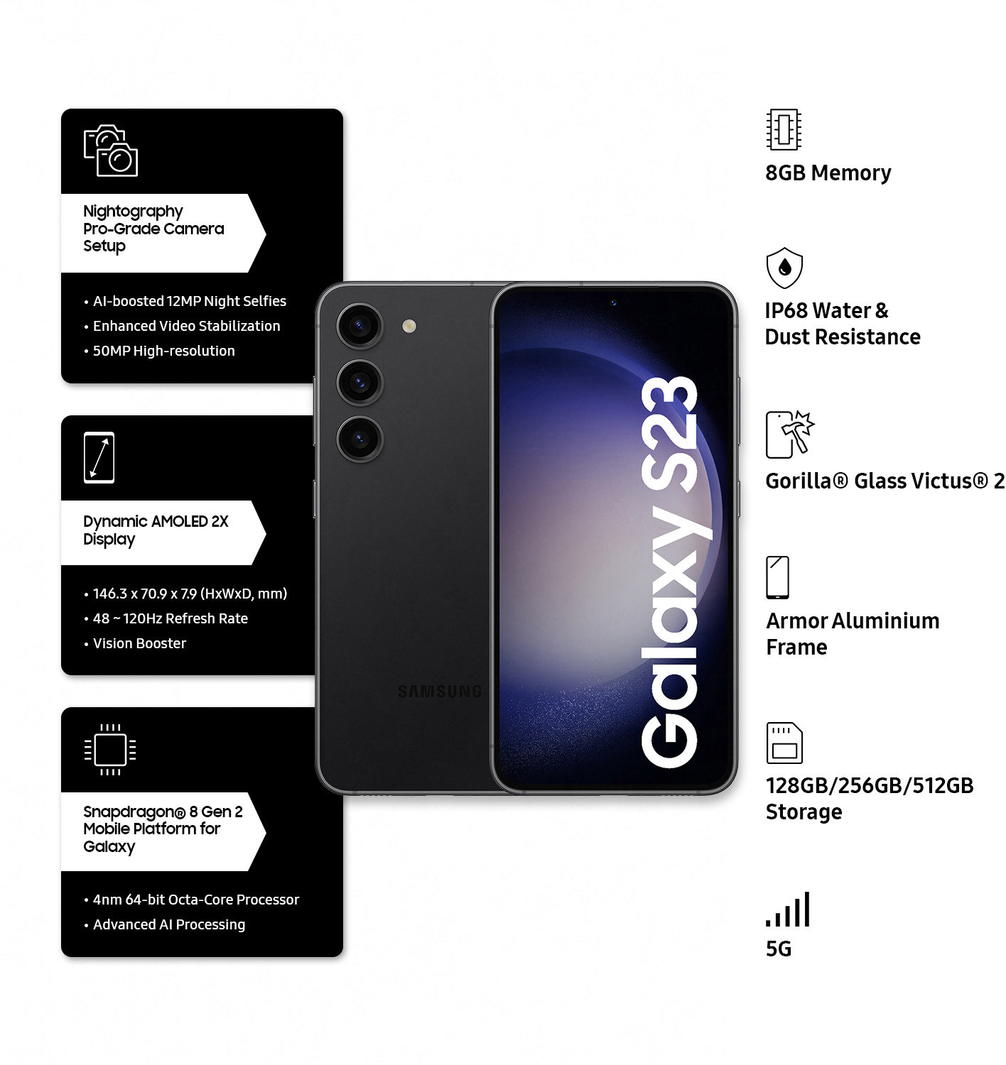 Image of Samsung Galaxy S23 5G (Lavender, 128 GB)