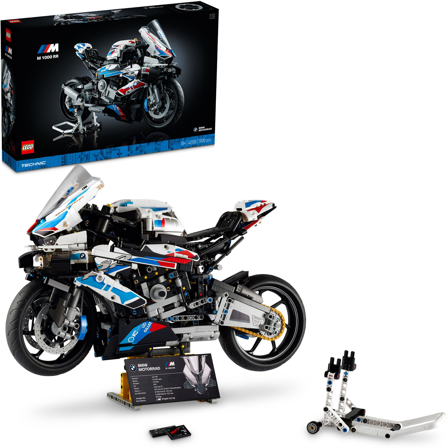 LEGO Technic BMW M 1000 RR 42130 Model Building Kit (1,925 Blocks)