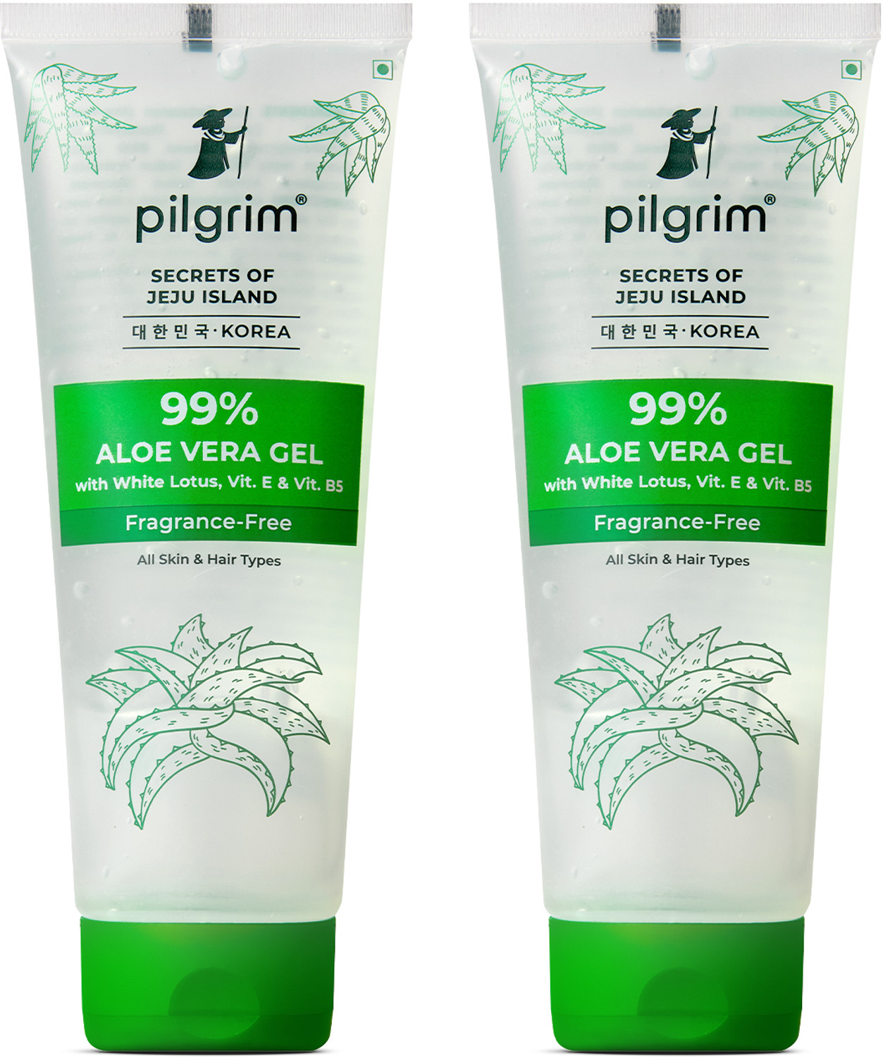 Pilgrim Pure Aloe Vera Gel with Vitamin E – 2 Pack