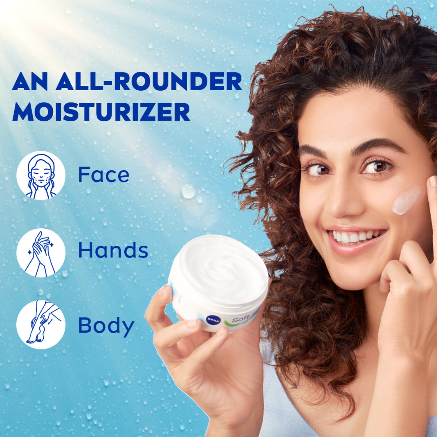 Image of NIVEA Soft Light Moisturizer Cream For Face, Hand & Body, with Vitamin E & Jojoba Oil