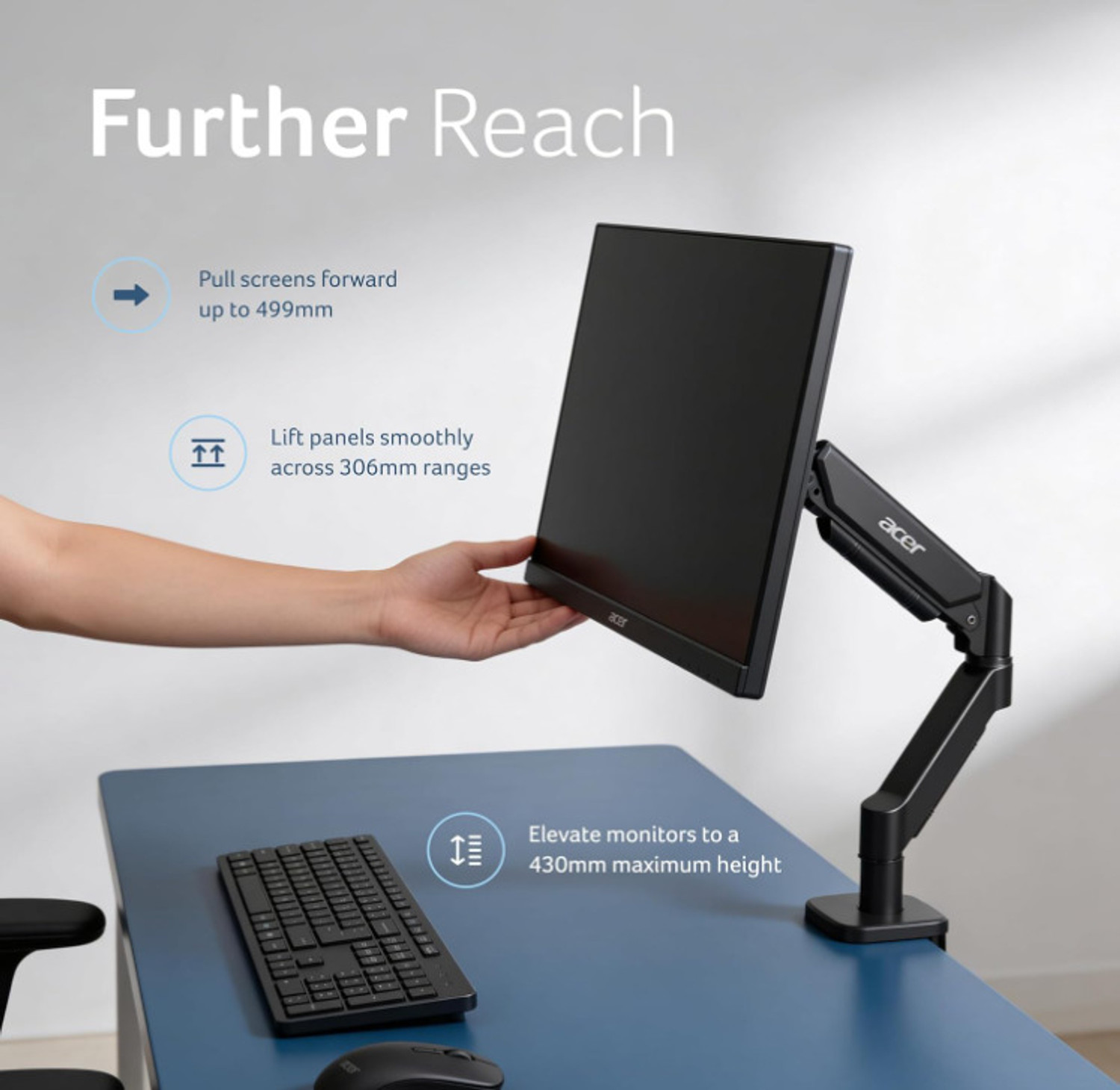 Image of Acer ZC.A01SI.4VW Desk Mount Monitor Arm