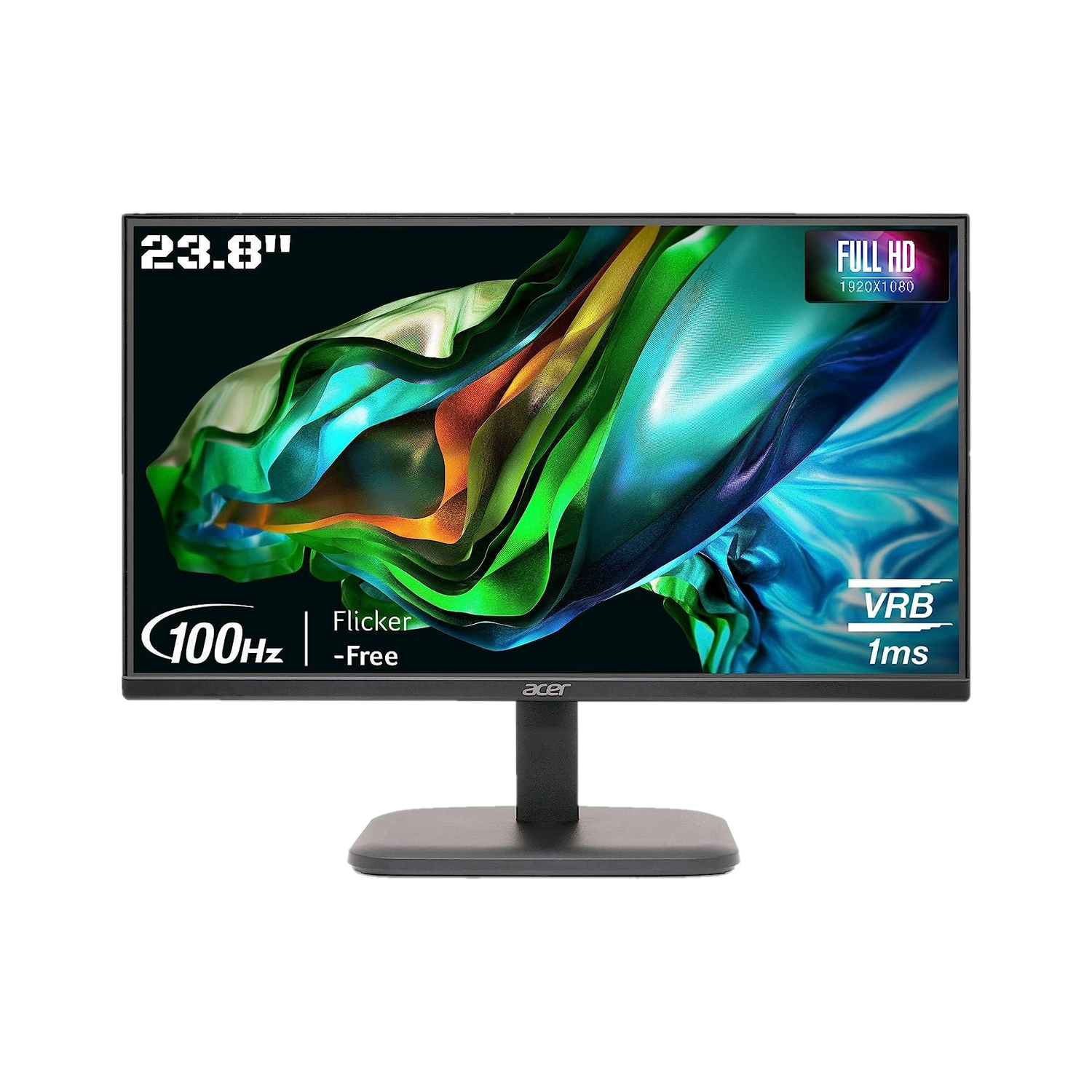 Acer 23.8 inch Full HD IPS Panel with Acer Visioncare, VGA, HDMI, Ergonomic Stand, 2X2W Inbuilt Speakers, Flicker-Free Monitor (EK240YE)