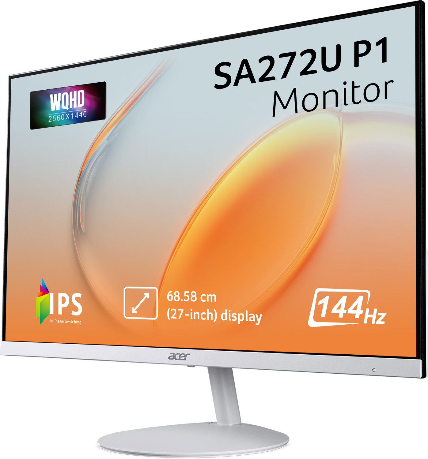 Acer 27 inch WQHD LED Backlit IPS Panel with HDR10, 2X1W Inbuilt Speakers, Flicker , Blue Light Shield, Ultra Thin Monitor (SA272U E)