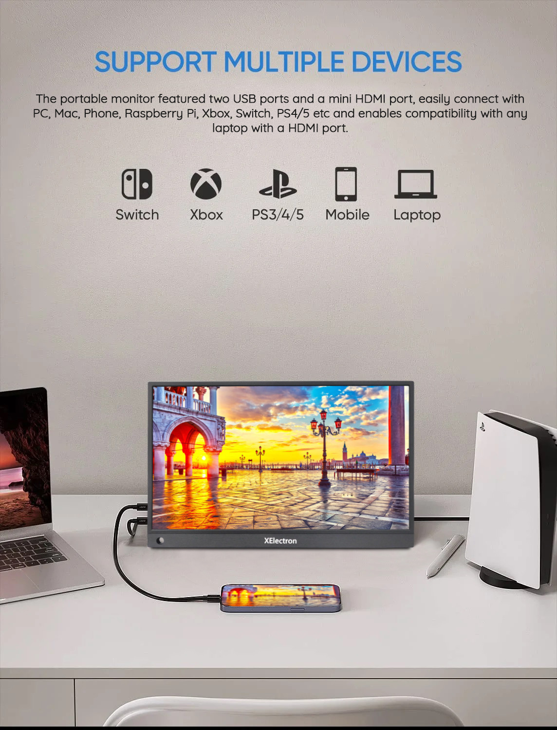 Image of XElectron 39.62 cm (16 inch) Full HD IPS Panel Portable Monitor (A1 Gamut-A)