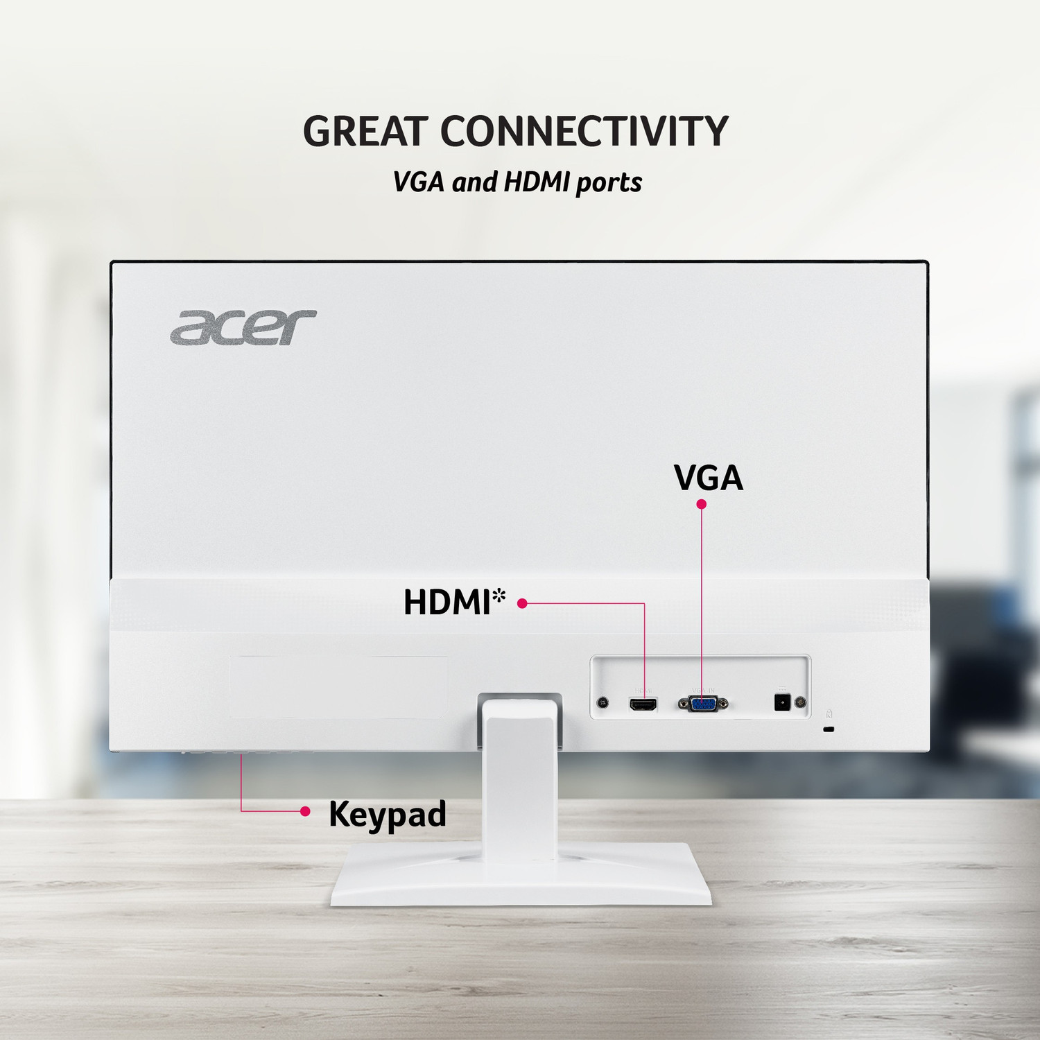 Image of Acer 68.58 cm (27 inch) Full HD LED Backlit IPS Panel with EcoDisplay, Mercury Free, Flicker Free, Bluelight Shield, AMD Free Sync Compatible, 2X2W Inbuilt Speakers, Tilt-able Stand Ultra-thin Monitor (HA270)