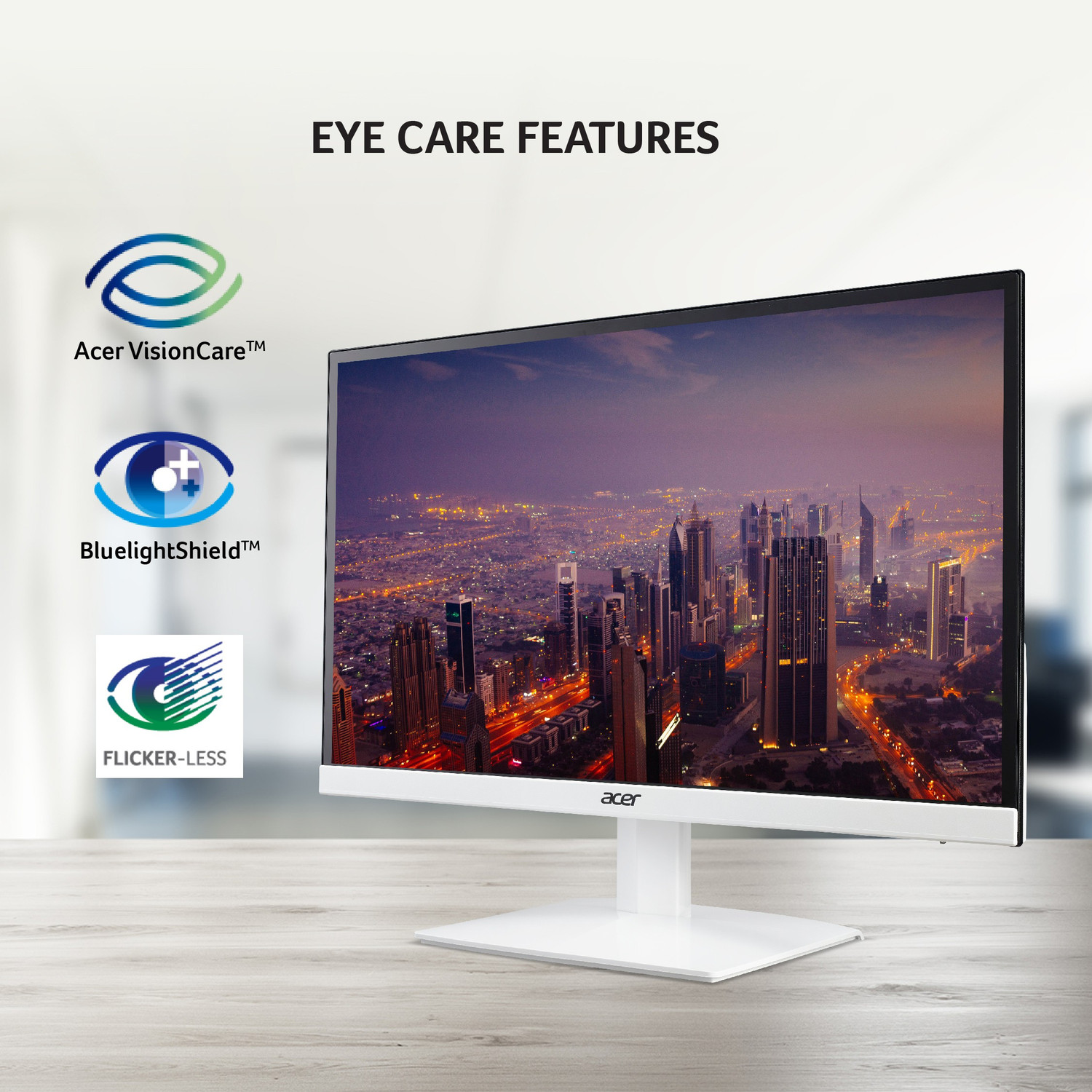 Image of Acer 68.58 cm (27 inch) Full HD LED Backlit IPS Panel with EcoDisplay, Mercury Free, Flicker Free, Bluelight Shield, AMD Free Sync Compatible, 2X2W Inbuilt Speakers, Tilt-able Stand Ultra-thin Monitor (HA270)