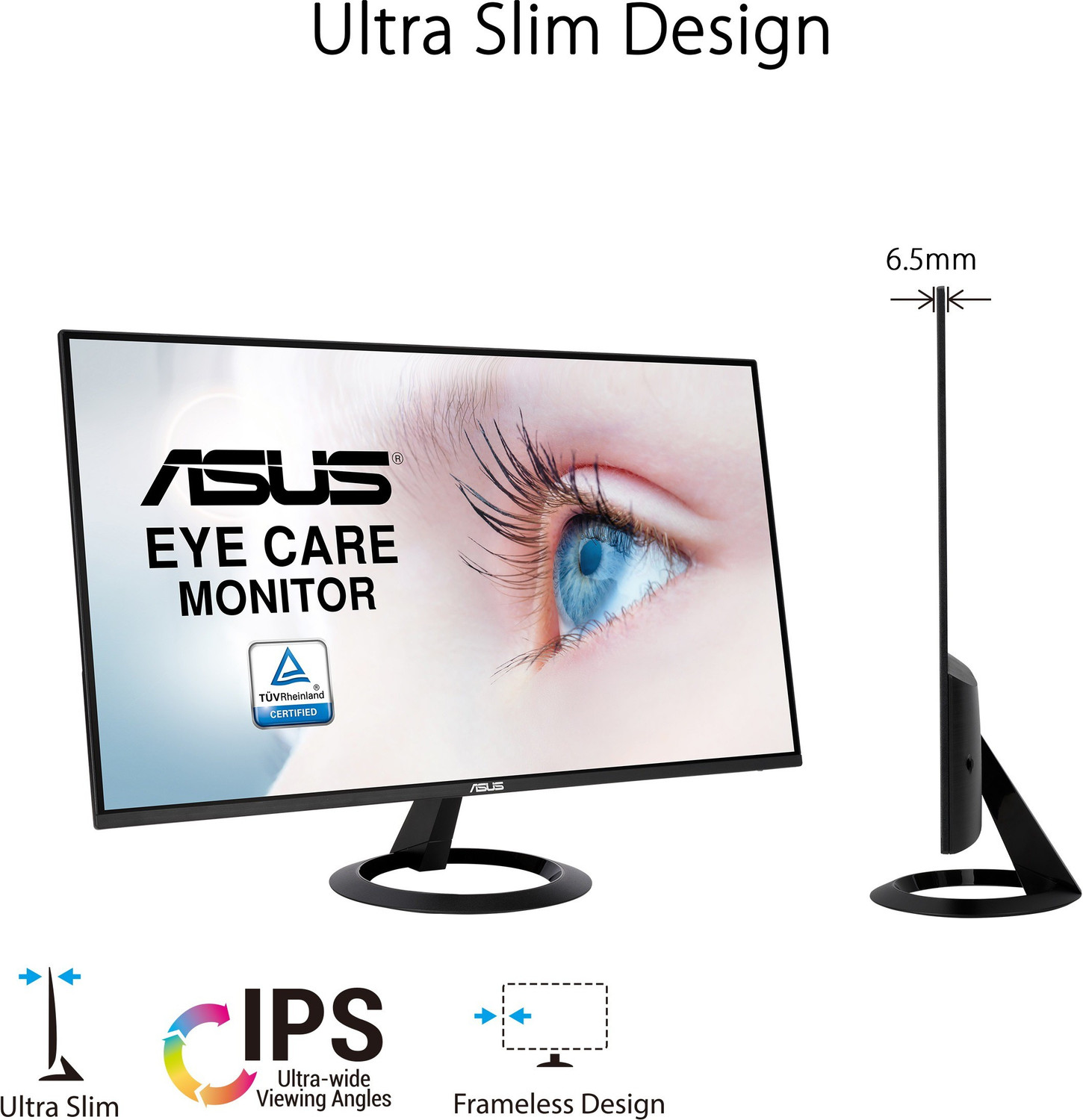 ASUS 27 inch Full HD IPS Panel with TUV Certified Eye Care Technology