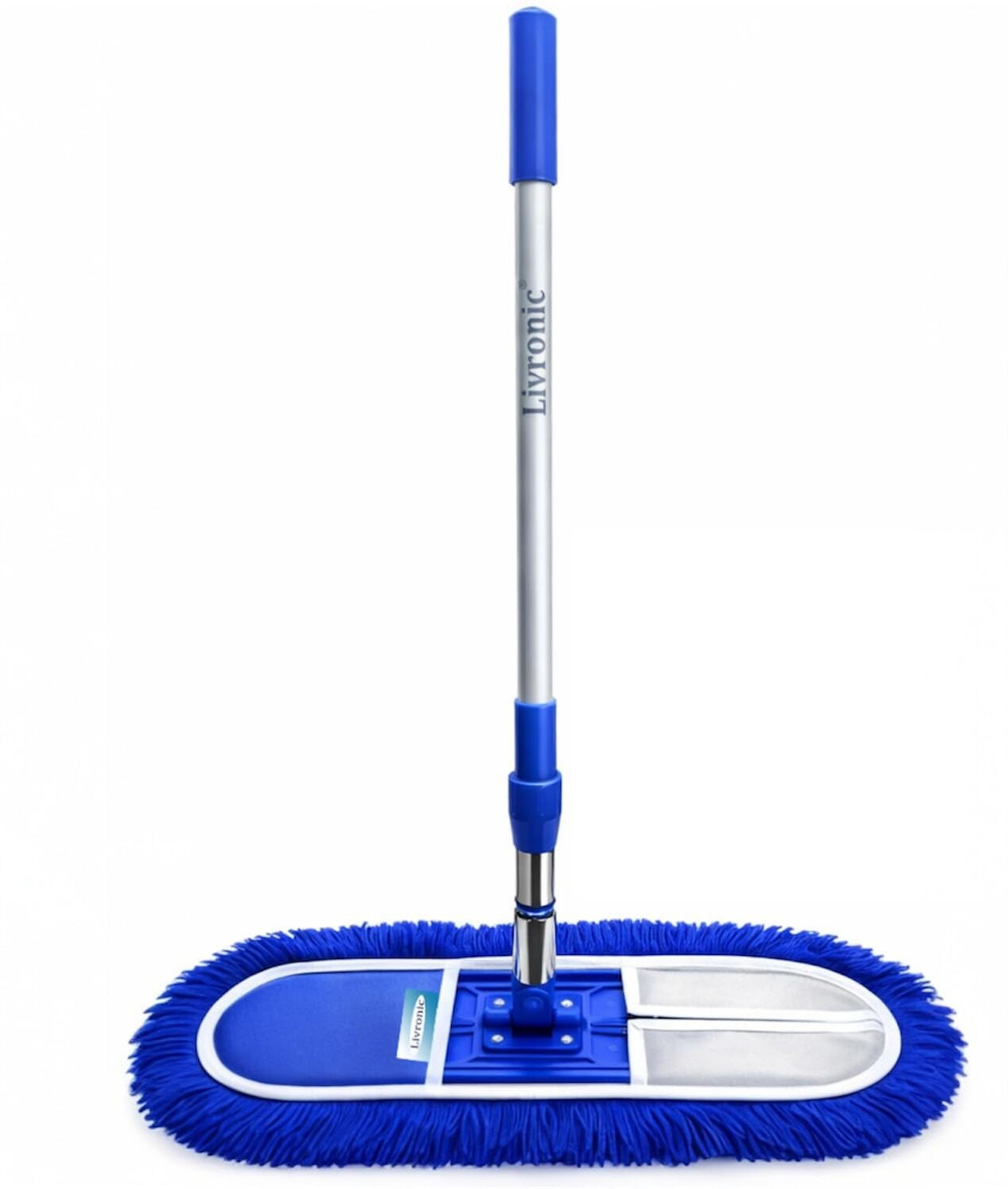 Image of Livronic Plastic Cotton Wet and Dry Floor Mop (18-Inch) with 4 Feet Long Handle Dust Mop (Multicolor)