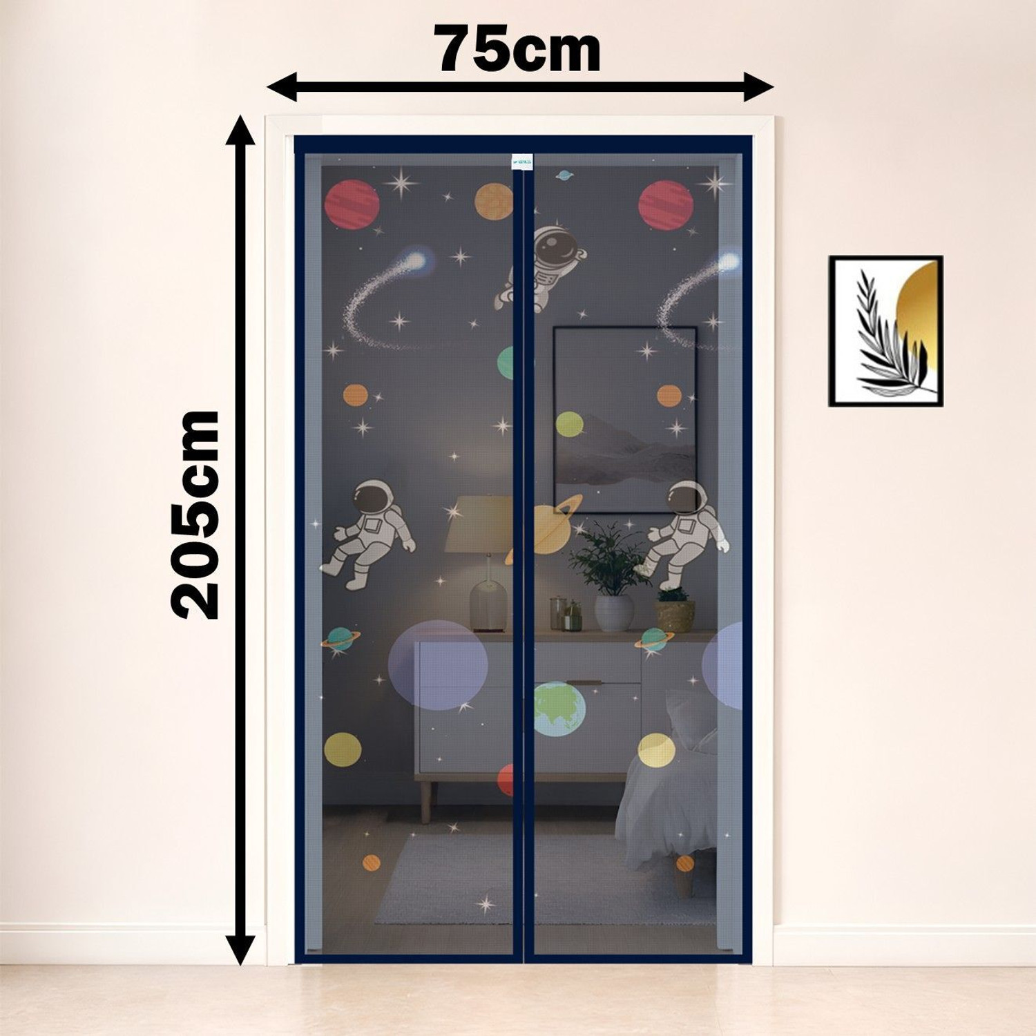 Image of SafeMyles Magnetic Mosquito Net Door - Easy Fit, Breathable & Mosquito Protection Polyester Washable Adults Mosquito Net (Black 210x75cm, Frame Hung)
