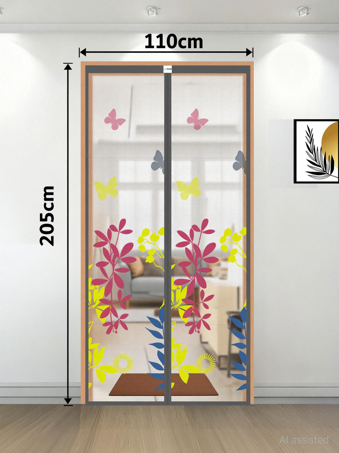 Image of SafeMyles Magnetic Mosquito Net Door - Easy Fit, Breathable & Mosquito Protection Polyester Washable Adults Mosquito Net (Black 210x75cm, Frame Hung)