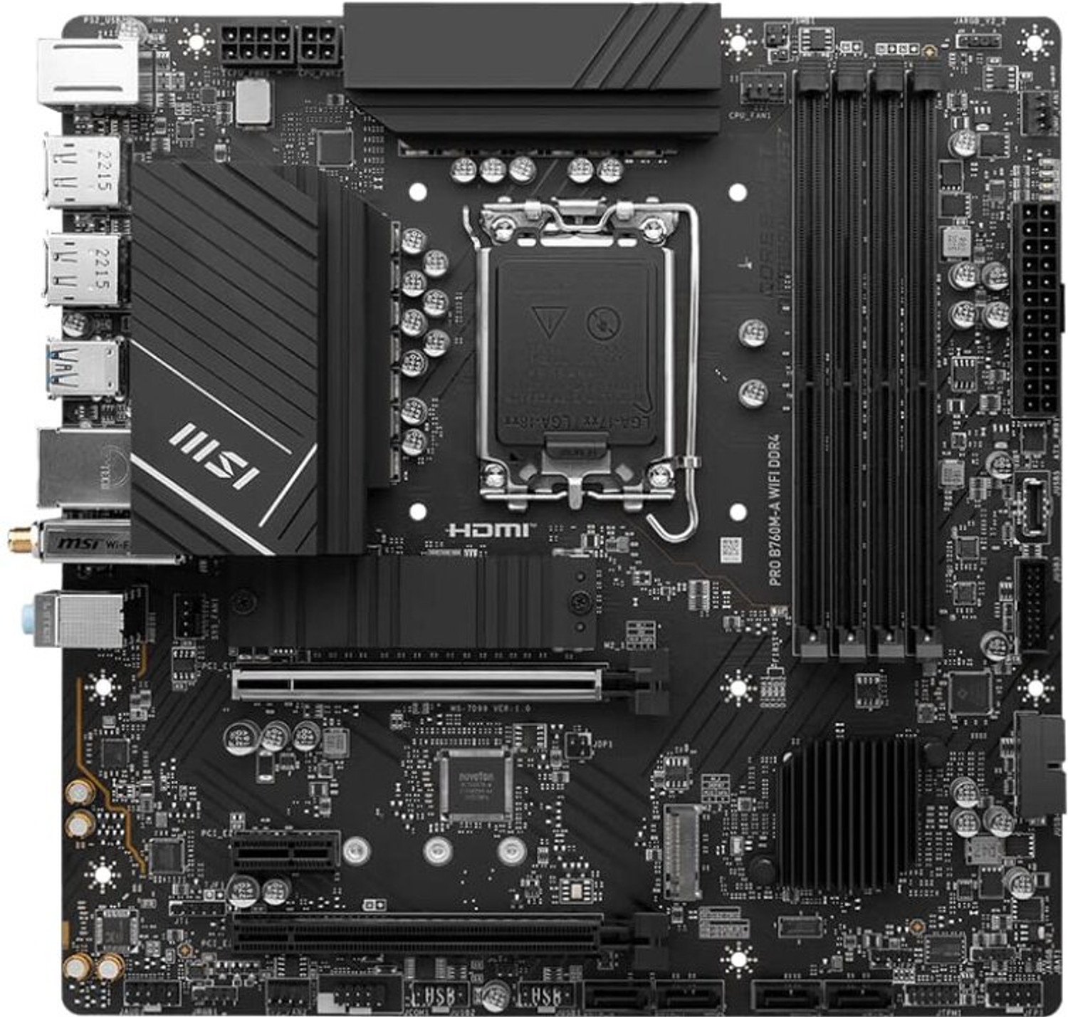 MSI PRO B760M-A WiFi DDR4 12th/13th Gen Intel Processors, LGA 1700, Mo
